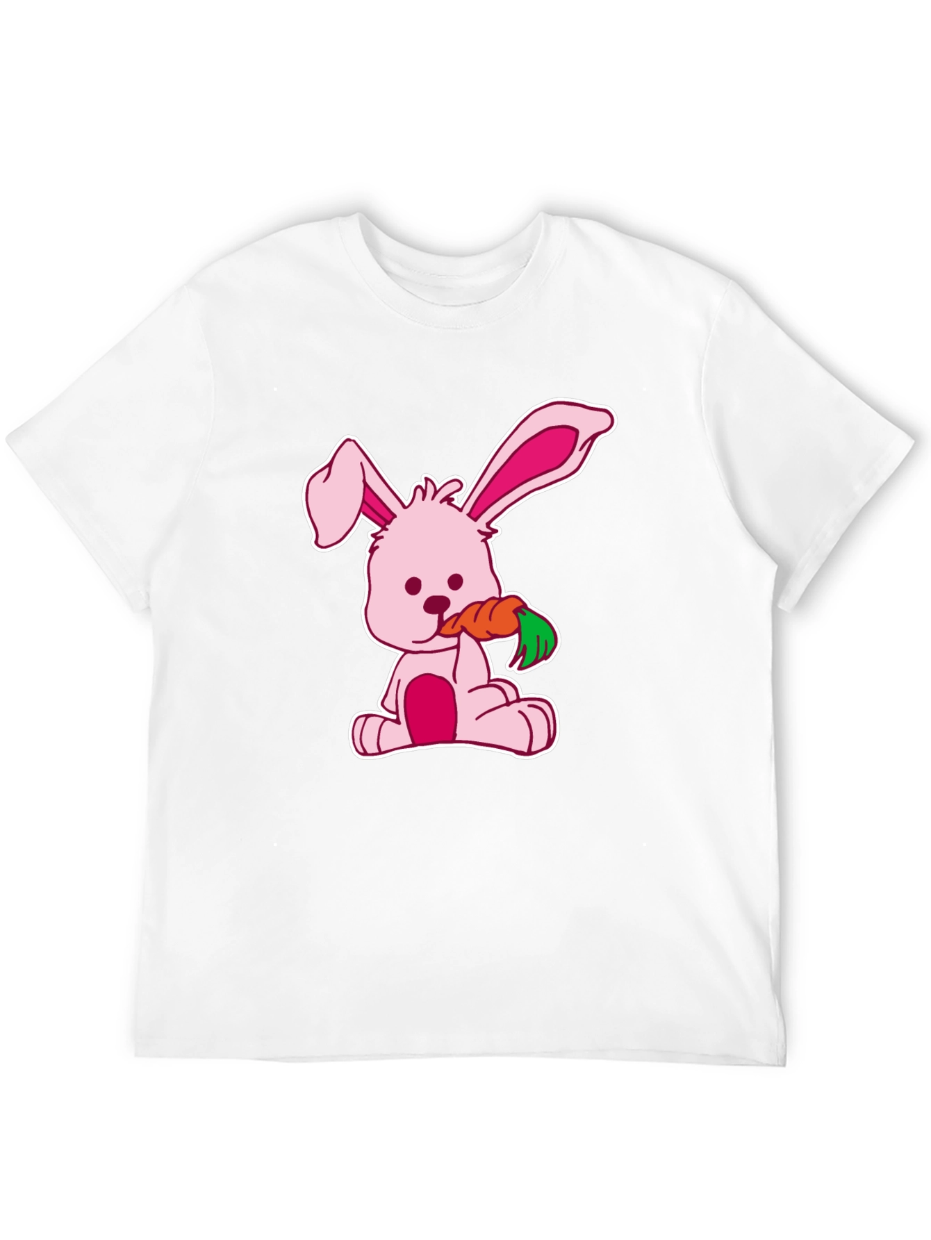 Cute Bunny Carrot Black T-Shirt