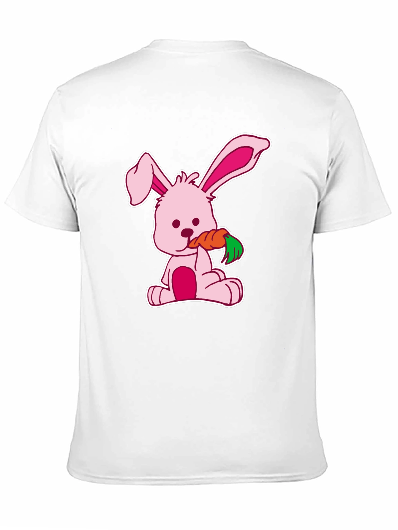 Cute Bunny Carrot Black T-Shirt
