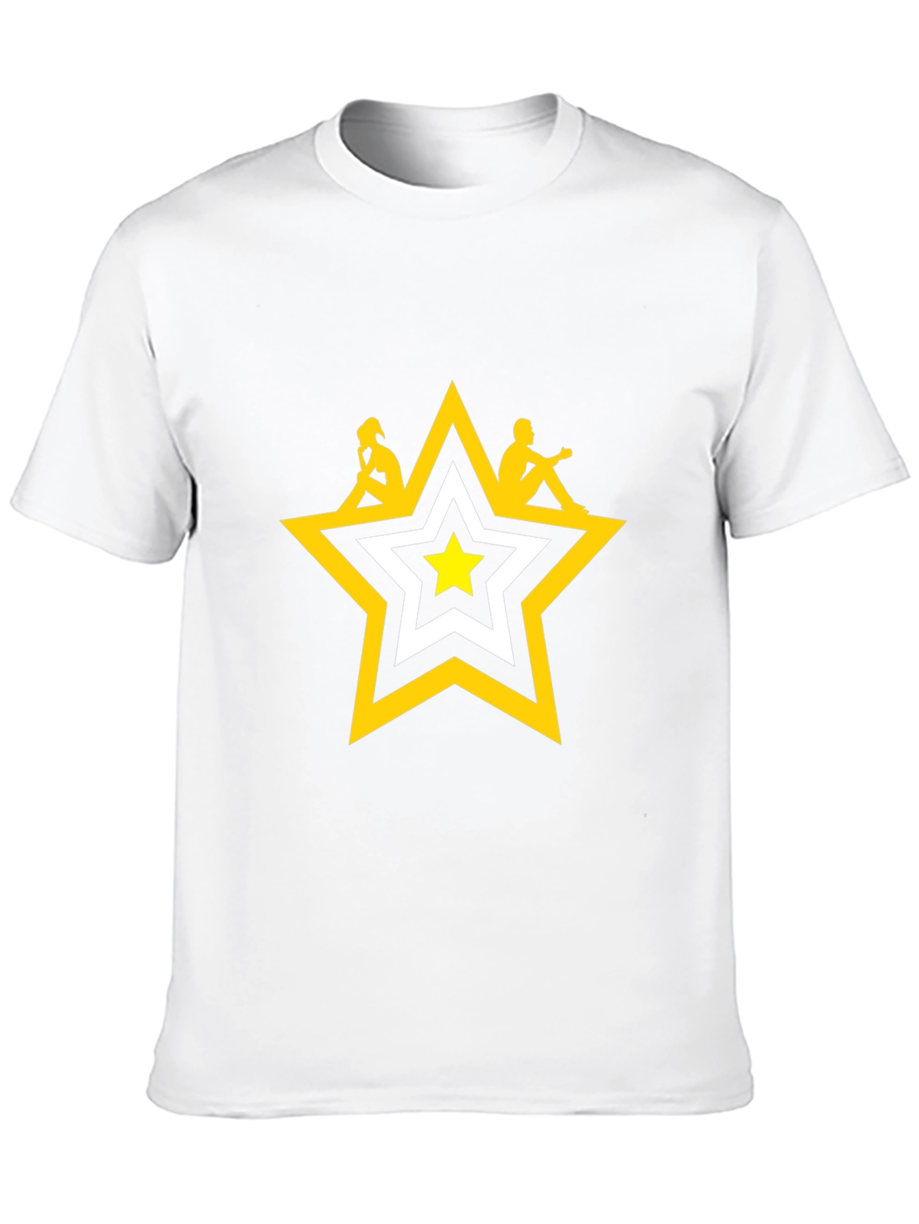 Star Graphic Tee - Black Cotton T-Shirt