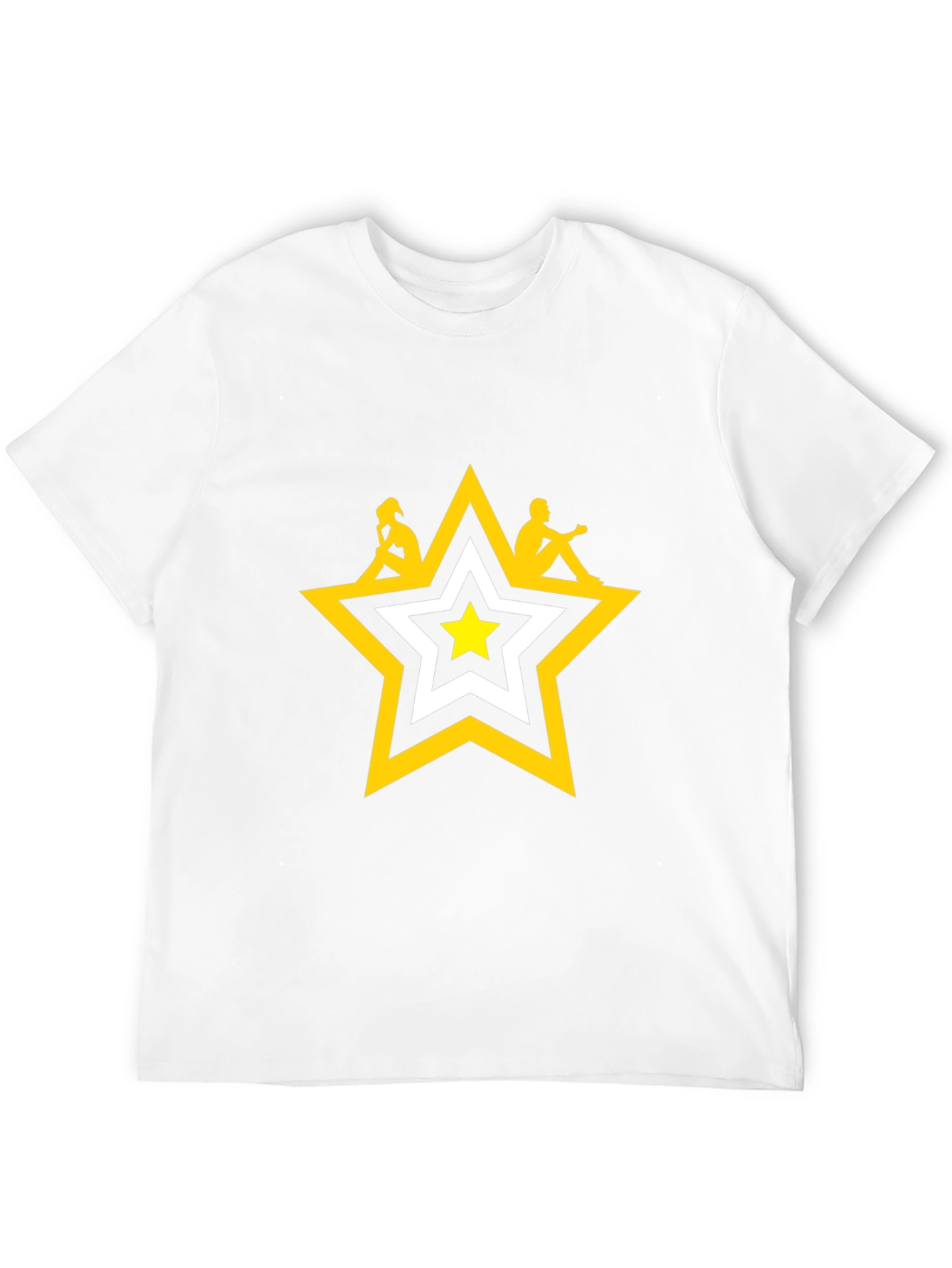 Star Graphic Tee - Black Cotton T-Shirt