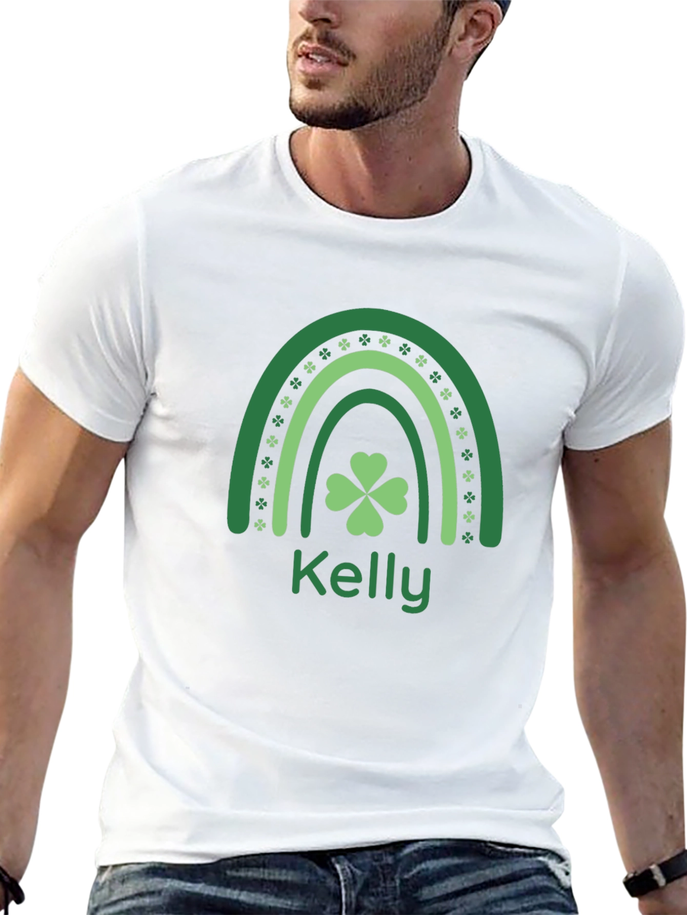 Kelly St. Patricks Day Rainbow Shamrock T-Shirt