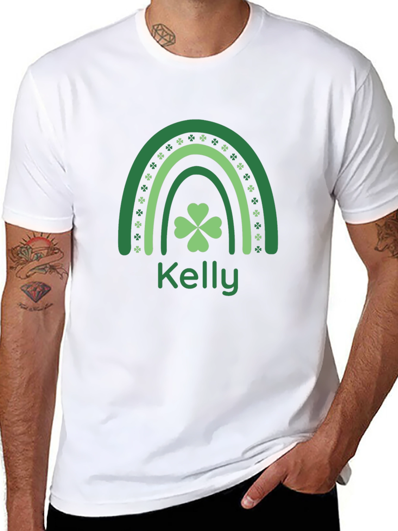 Kelly St. Patricks Day Rainbow Shamrock T-Shirt