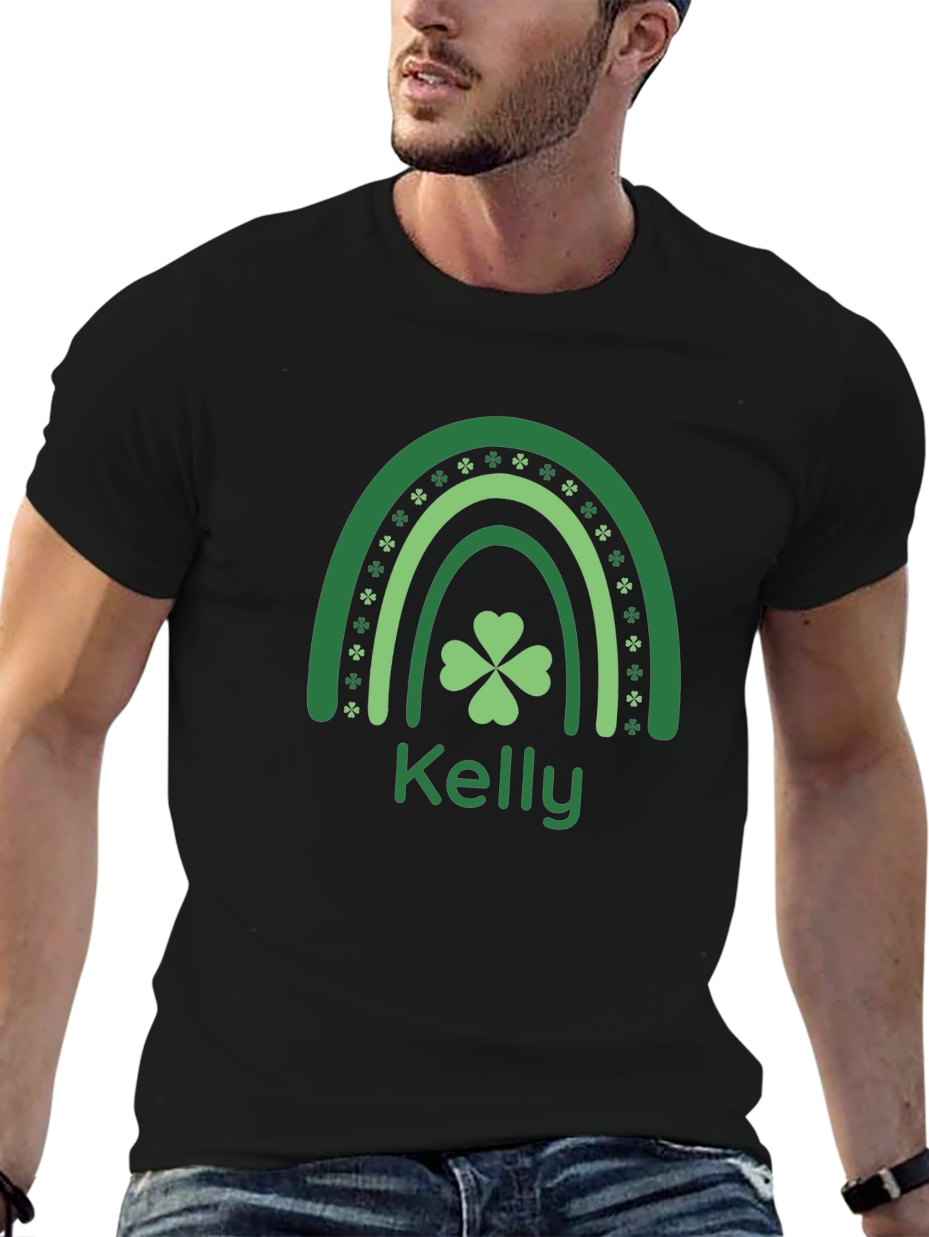 Kelly St. Patricks Day Rainbow Shamrock T-Shirt