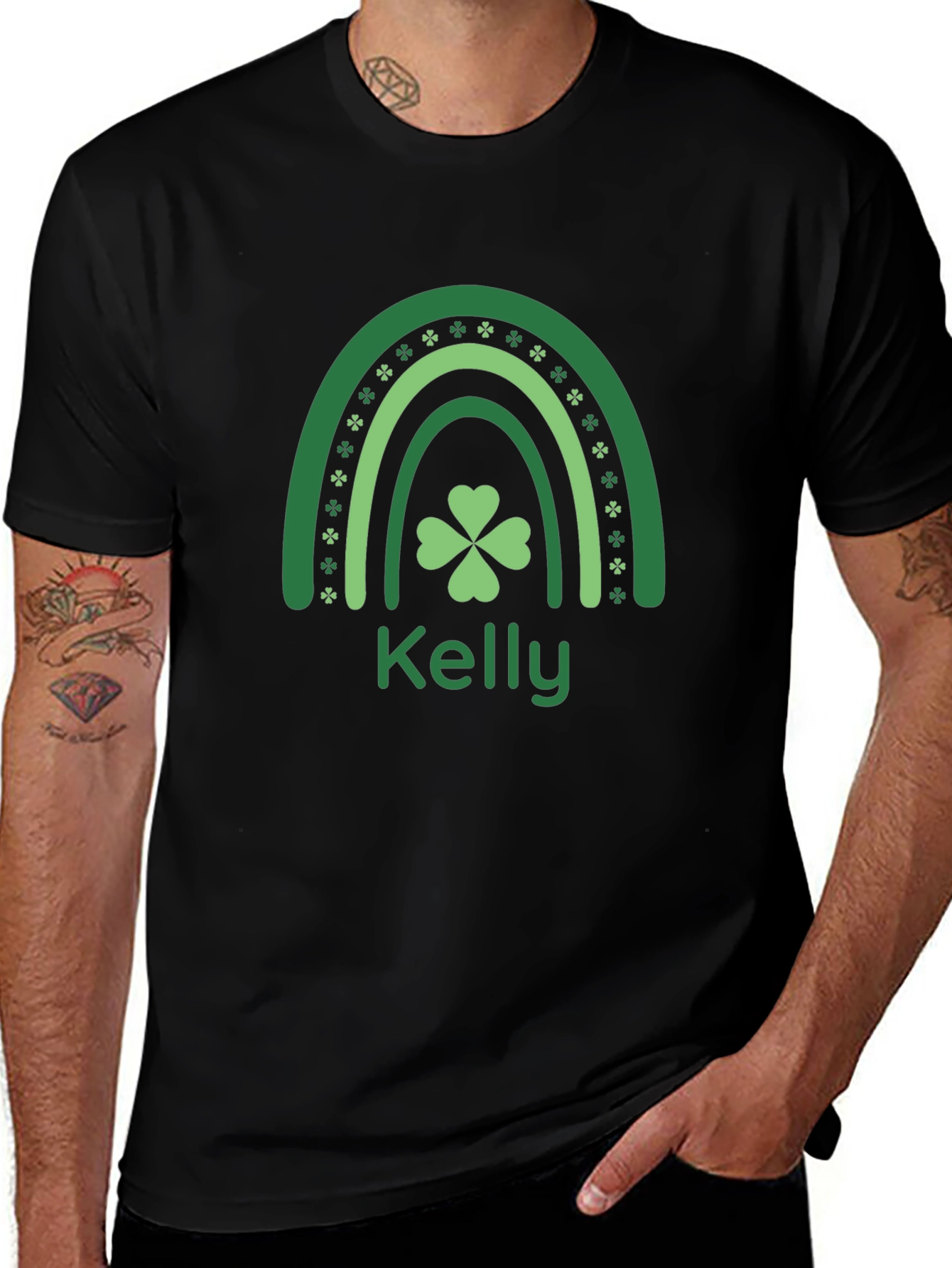 Kelly St. Patricks Day Rainbow Shamrock T-Shirt