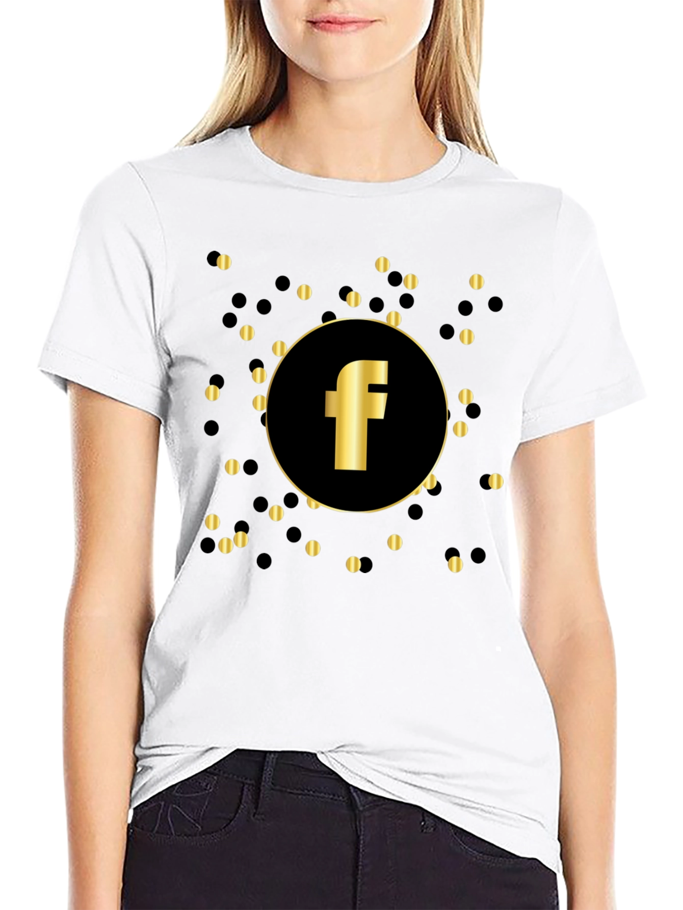 Golden F Logo Black T-Shirt