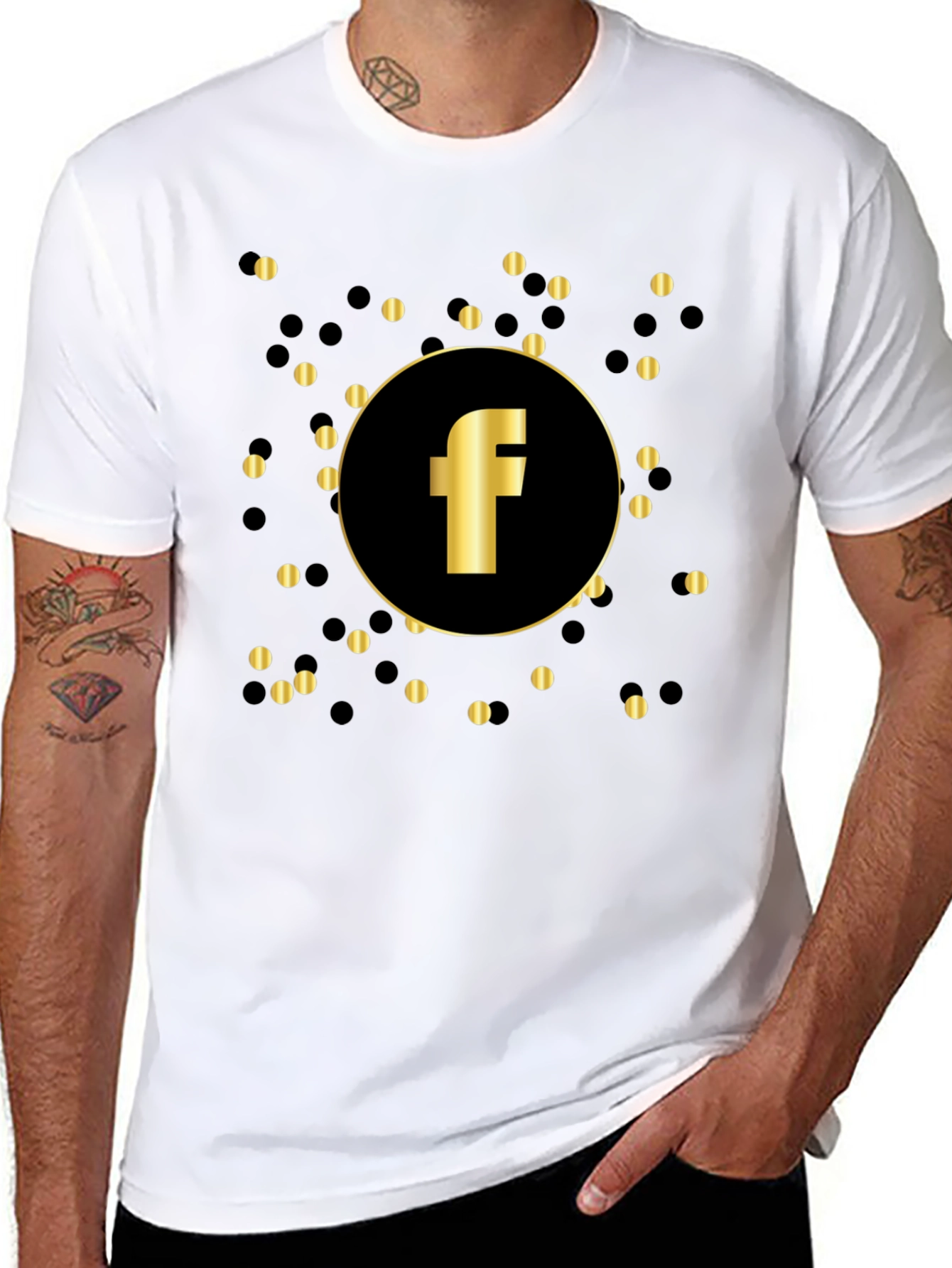 Golden F Logo Black T-Shirt
