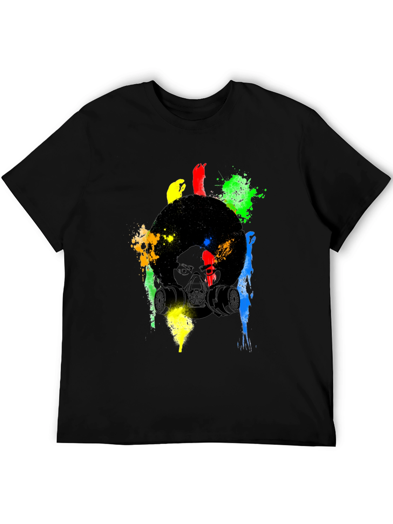 Abstract Gas Mask Graphic T-Shirt - Mens Black Tee