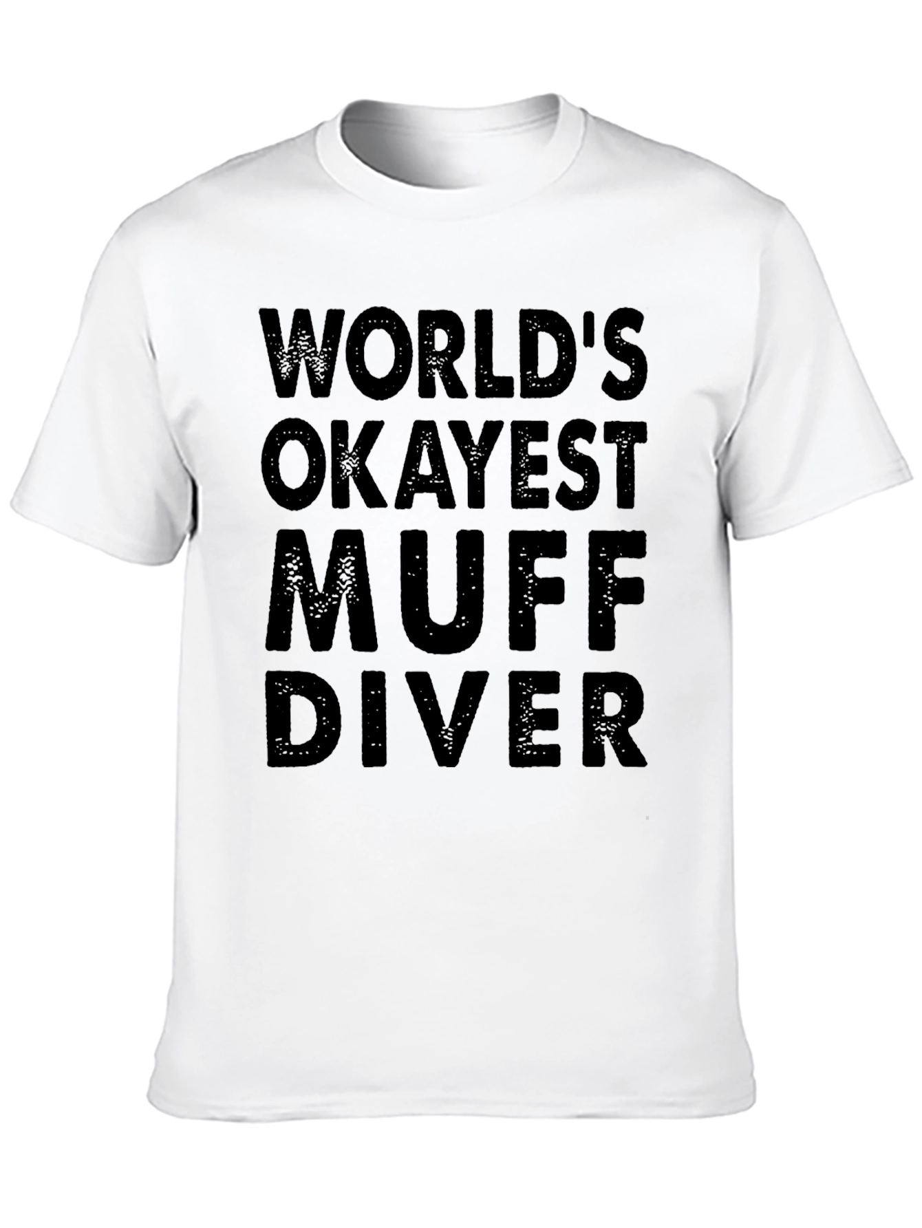 Worlds Okayest Muff Diver Black Graphic T-Shirt