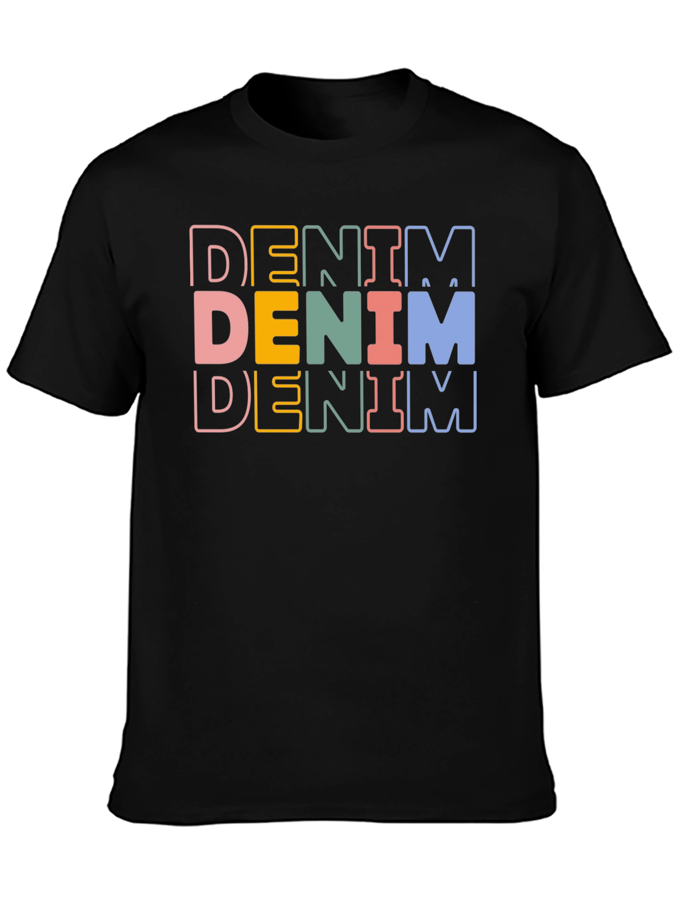 Denim Stacked Text Graphic Tee