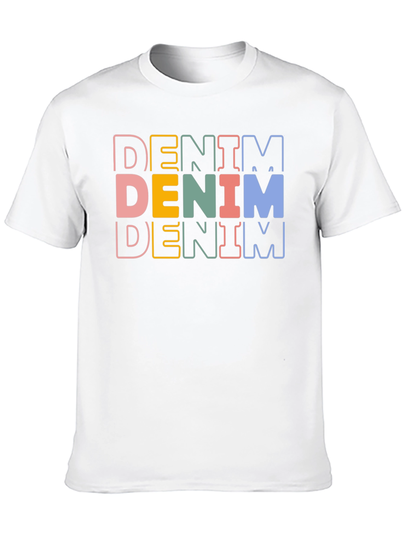 Denim Stacked Text Graphic Tee