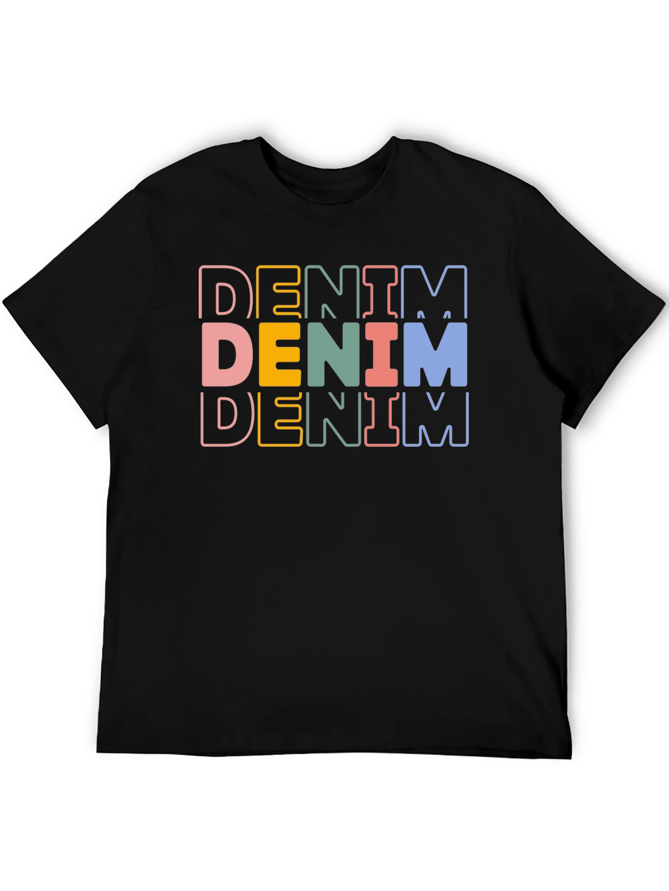 Denim Stacked Text Graphic Tee