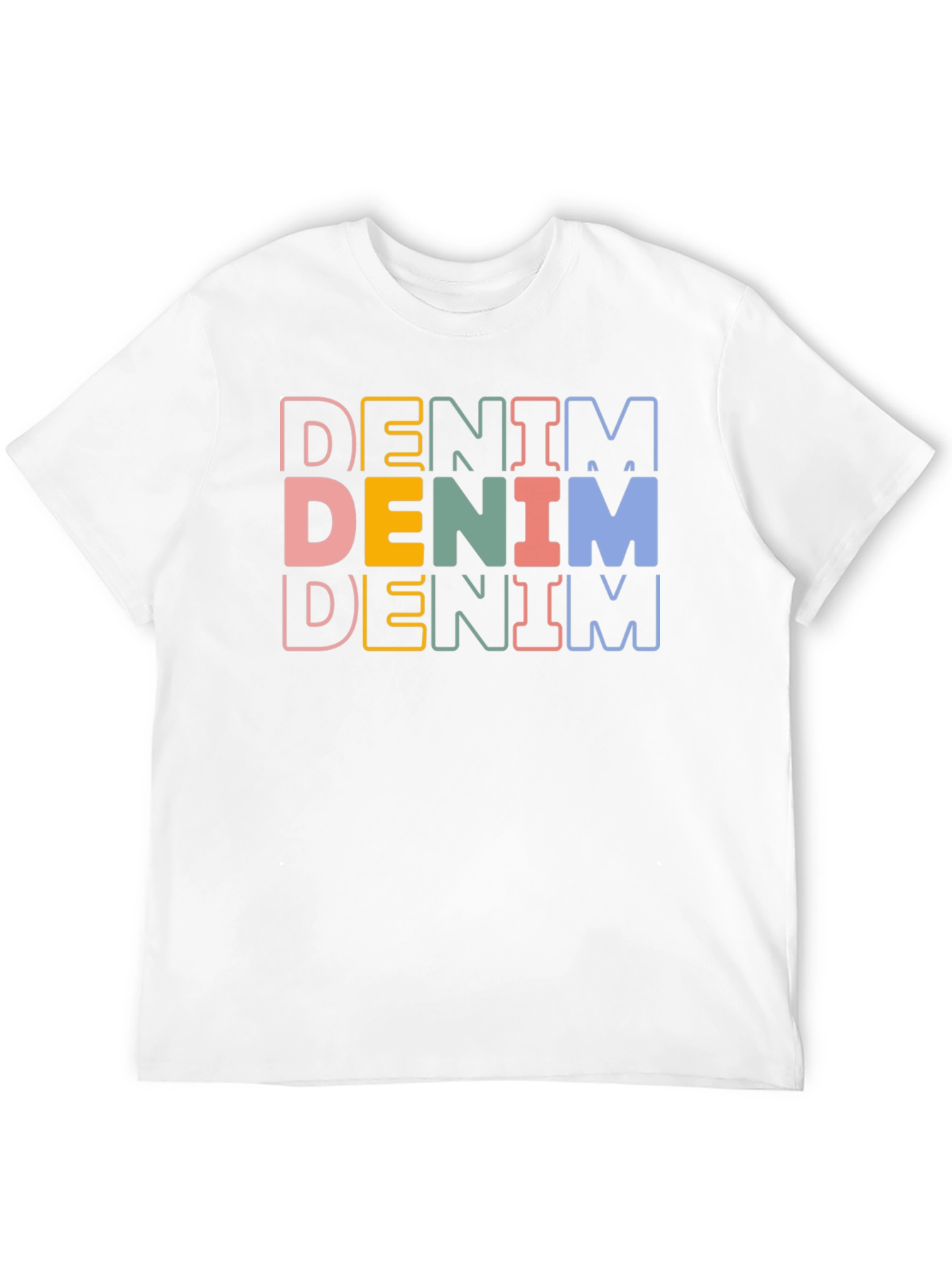 Denim Stacked Text Graphic Tee