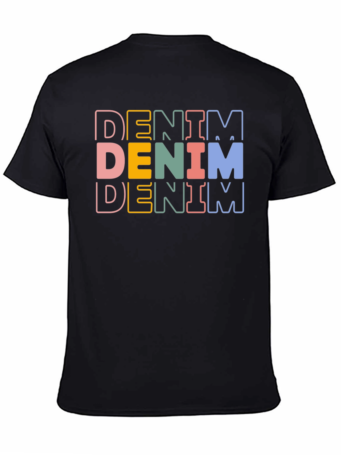 Denim Stacked Text Graphic Tee