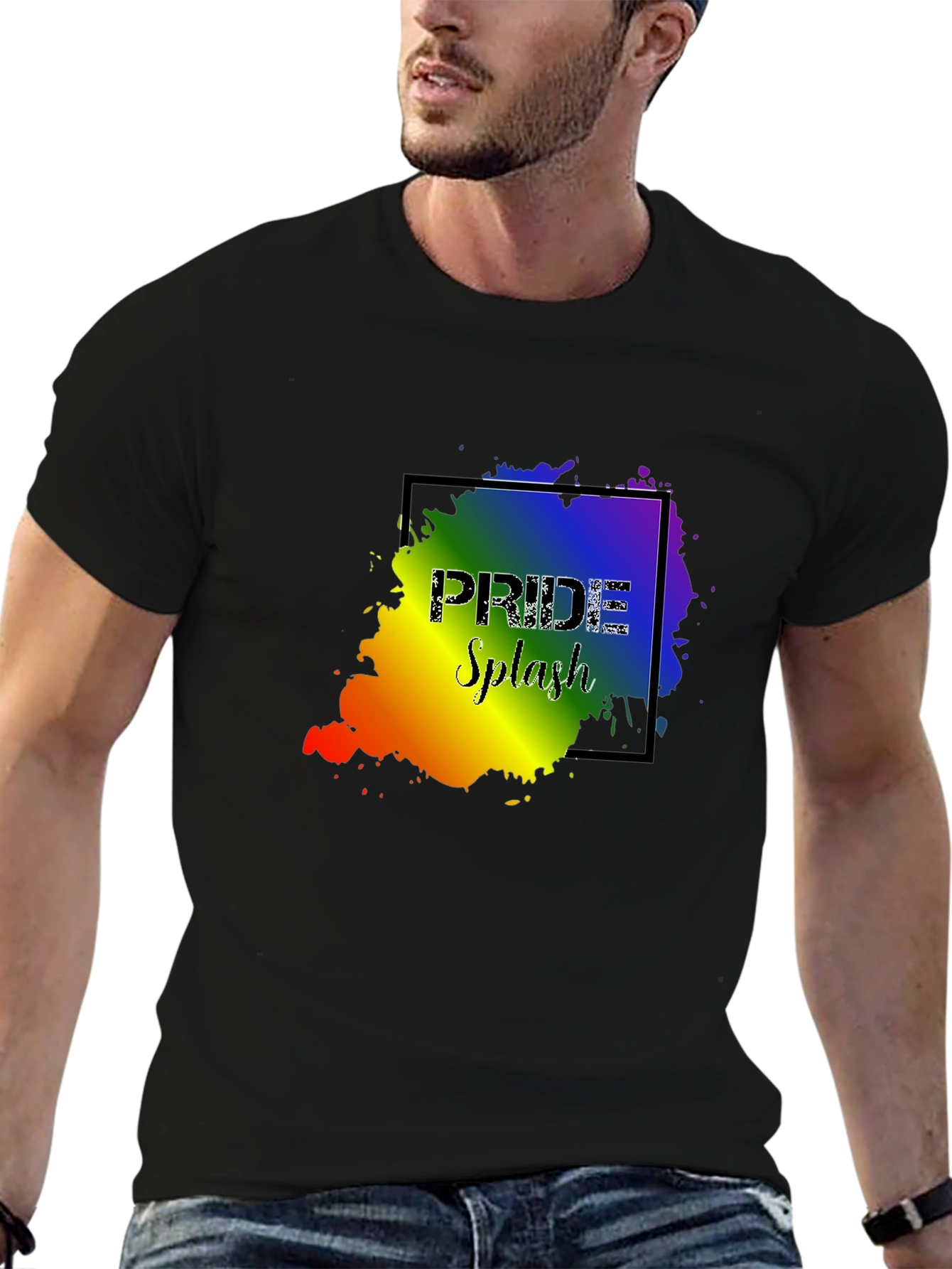 Pride Splash Graphic T-Shirt - Black