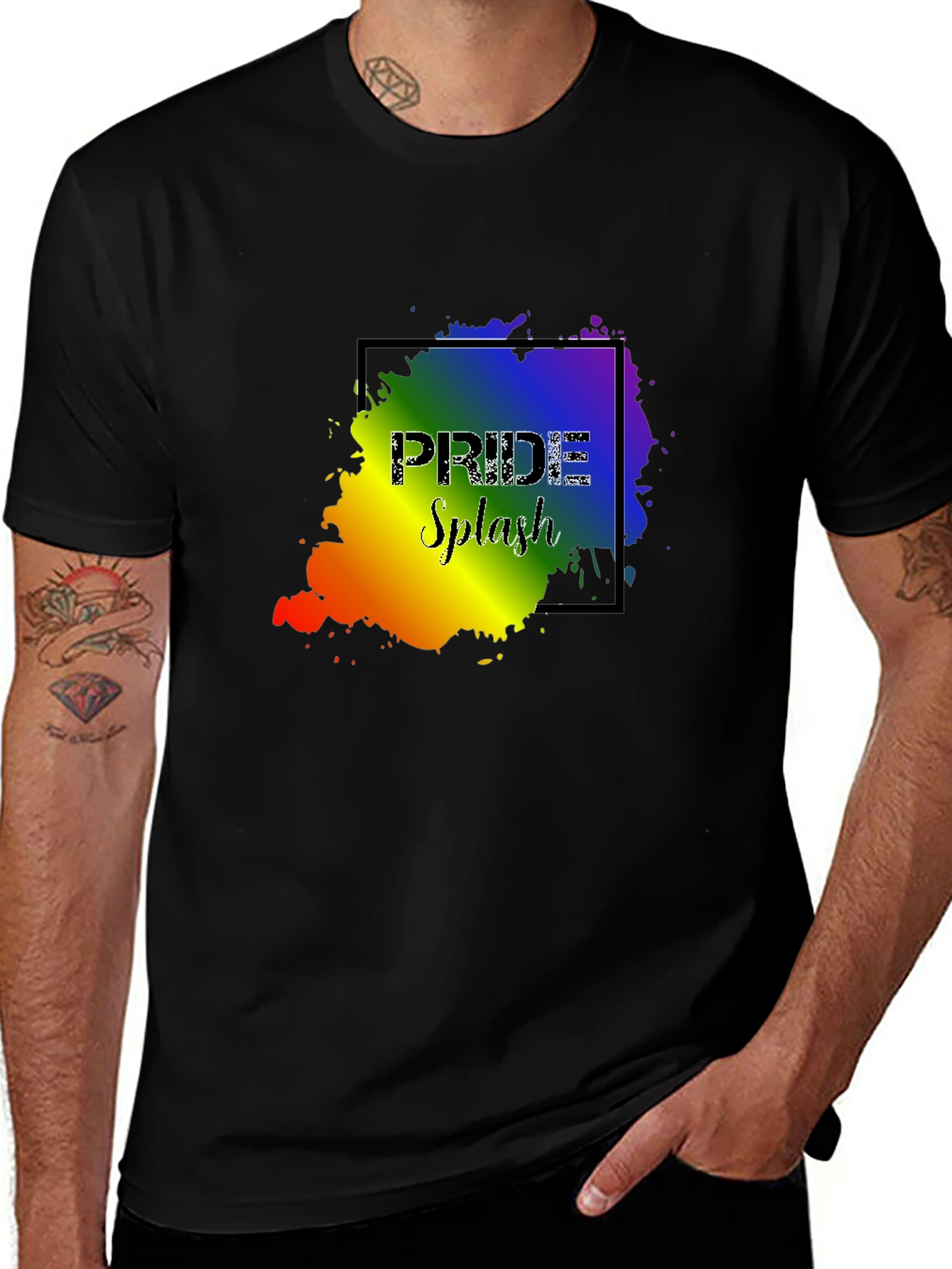 Pride Splash Graphic T-Shirt - Black