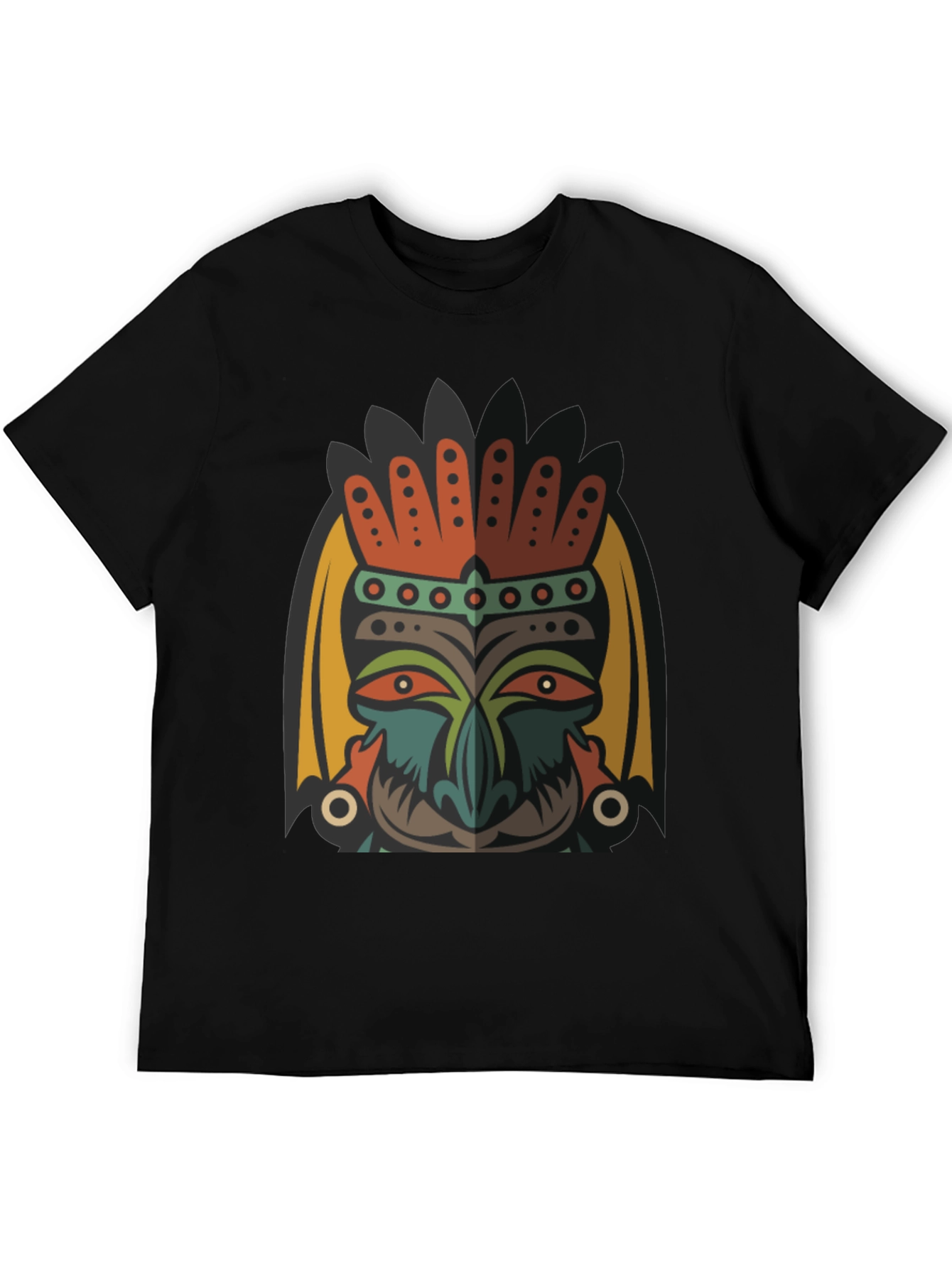 Tribal Mask Graphic Black T-Shirt