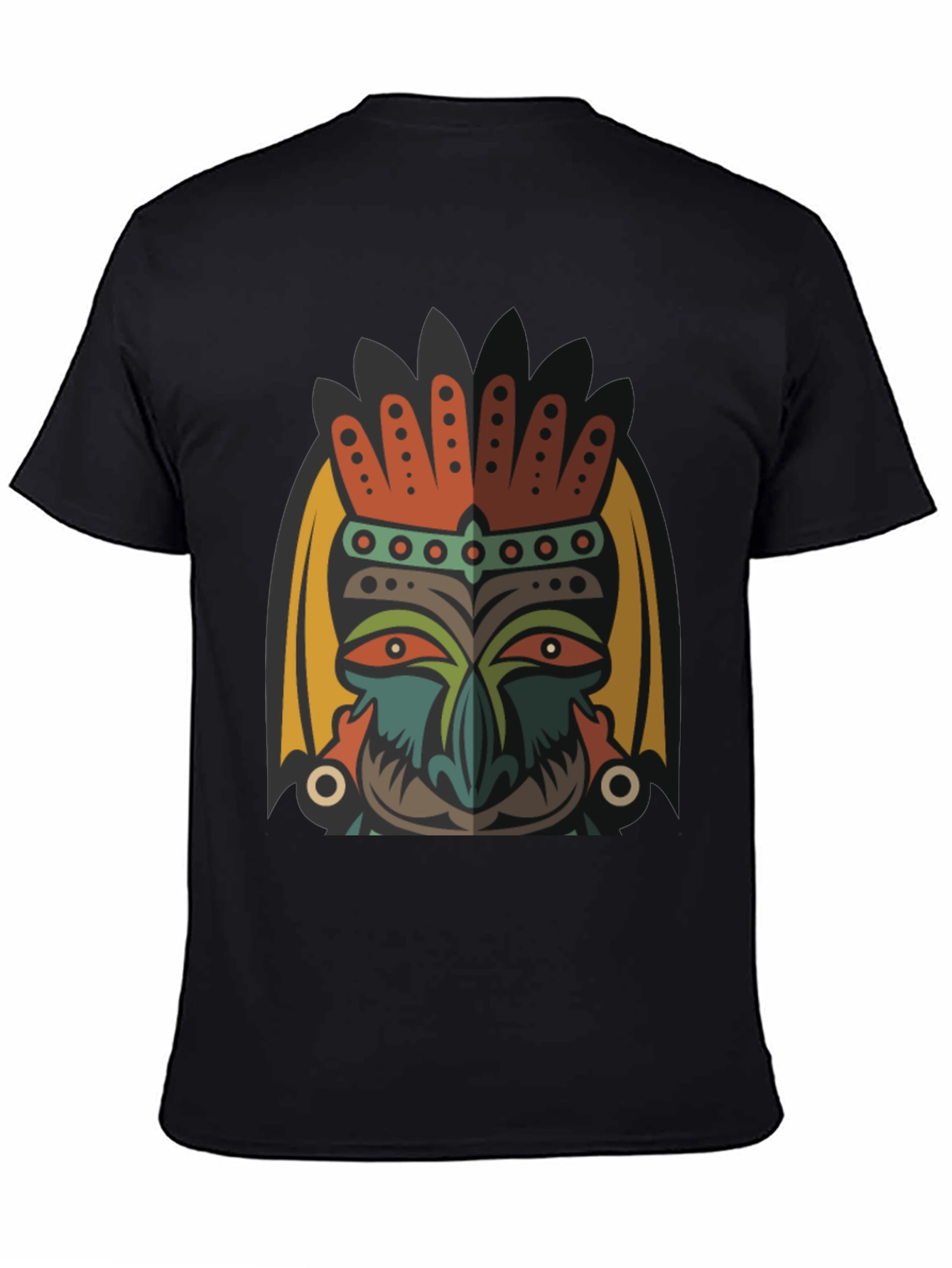 Tribal Mask Graphic Black T-Shirt