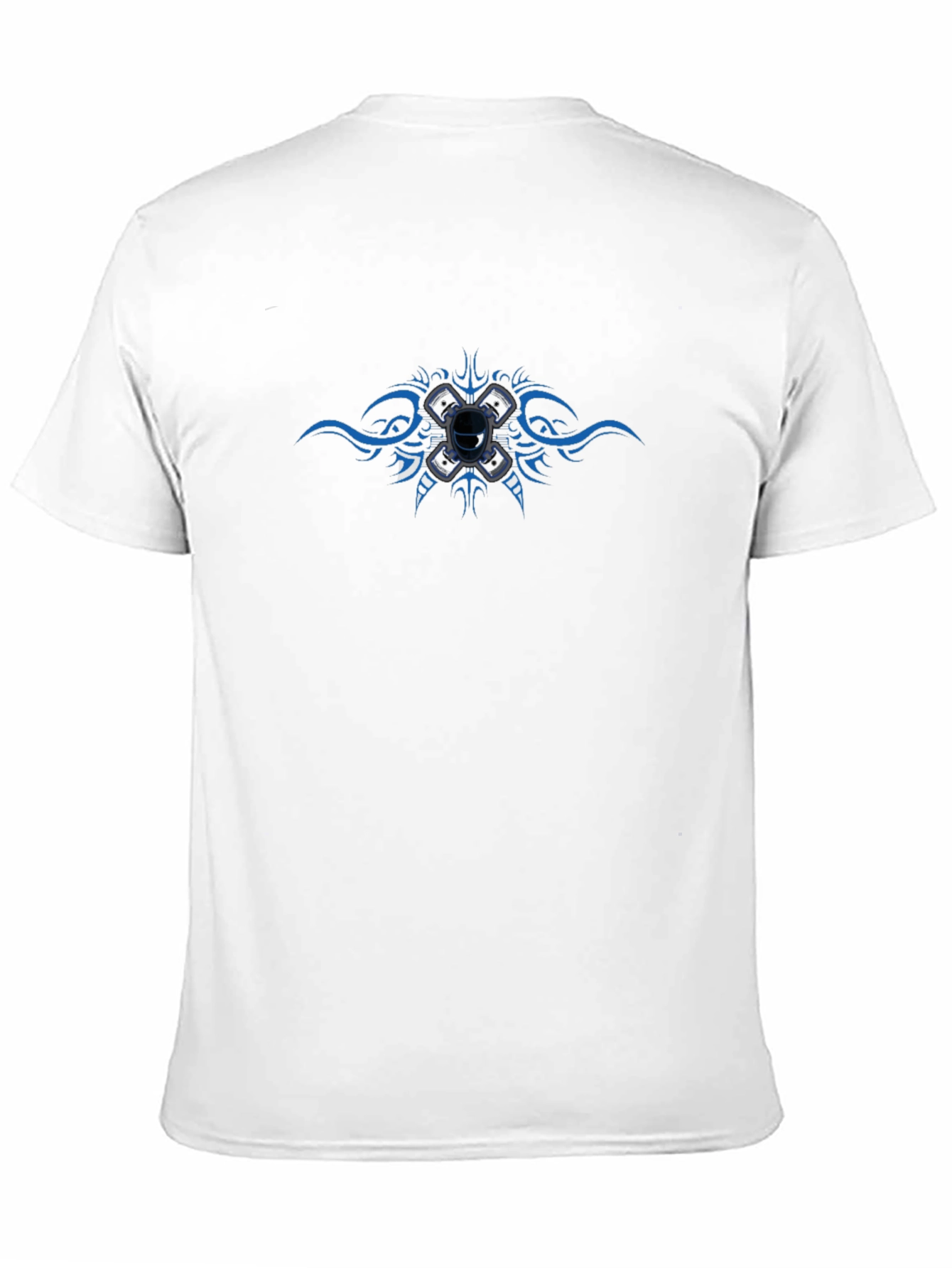 Black T-Shirt with Tattoo Style Engine Design
