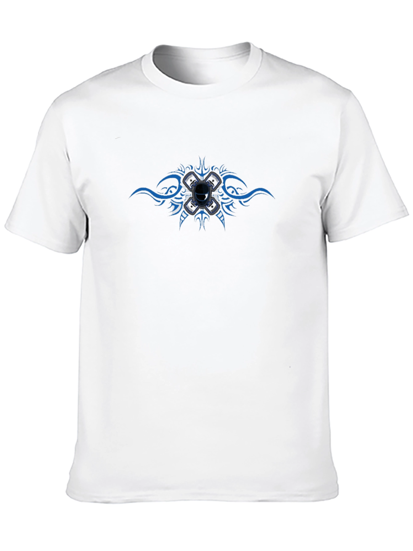 Black T-Shirt with Tattoo Style Engine Design