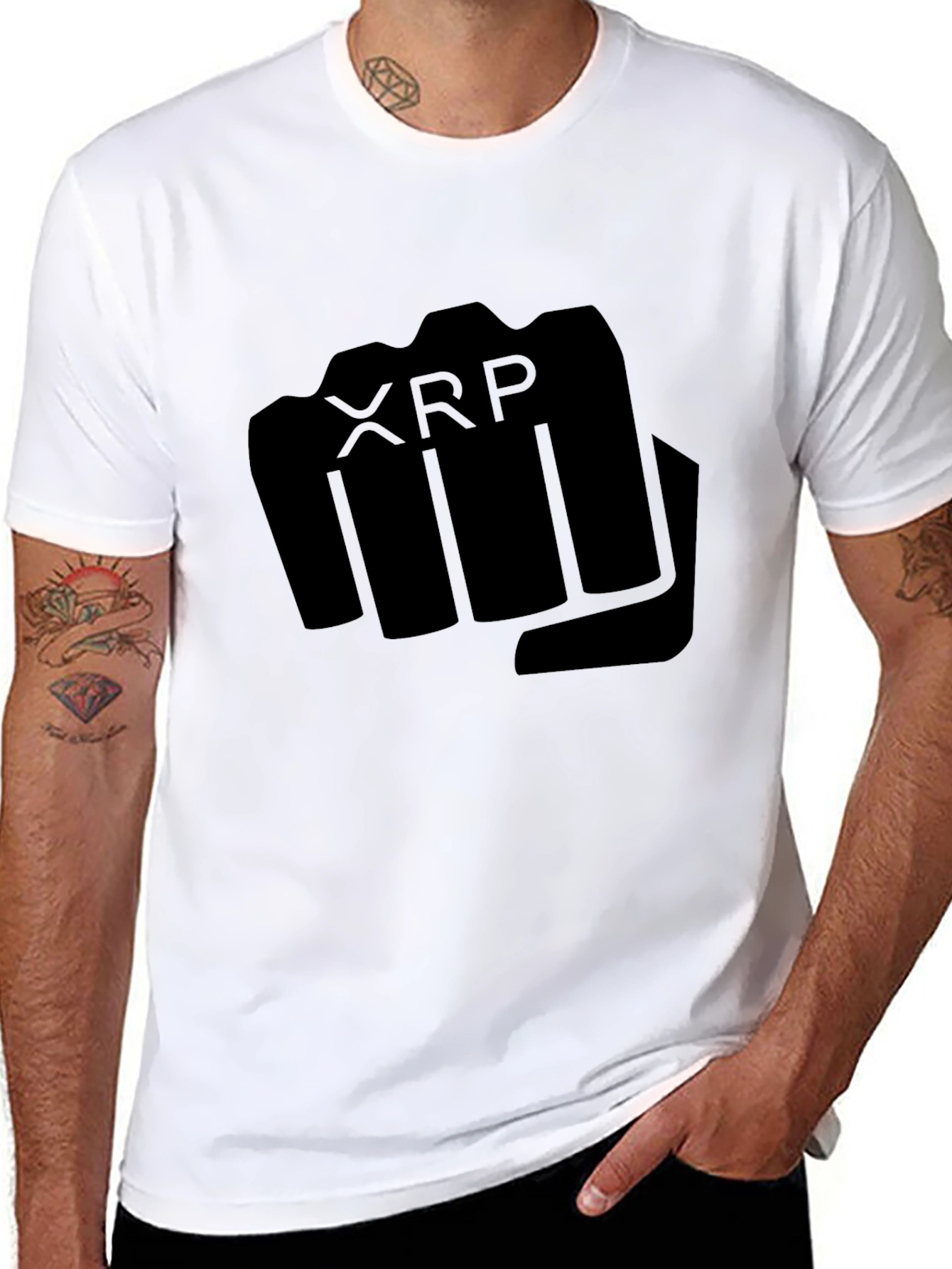 XRP Fist Black T-Shirt - Crypto Supporter Tee