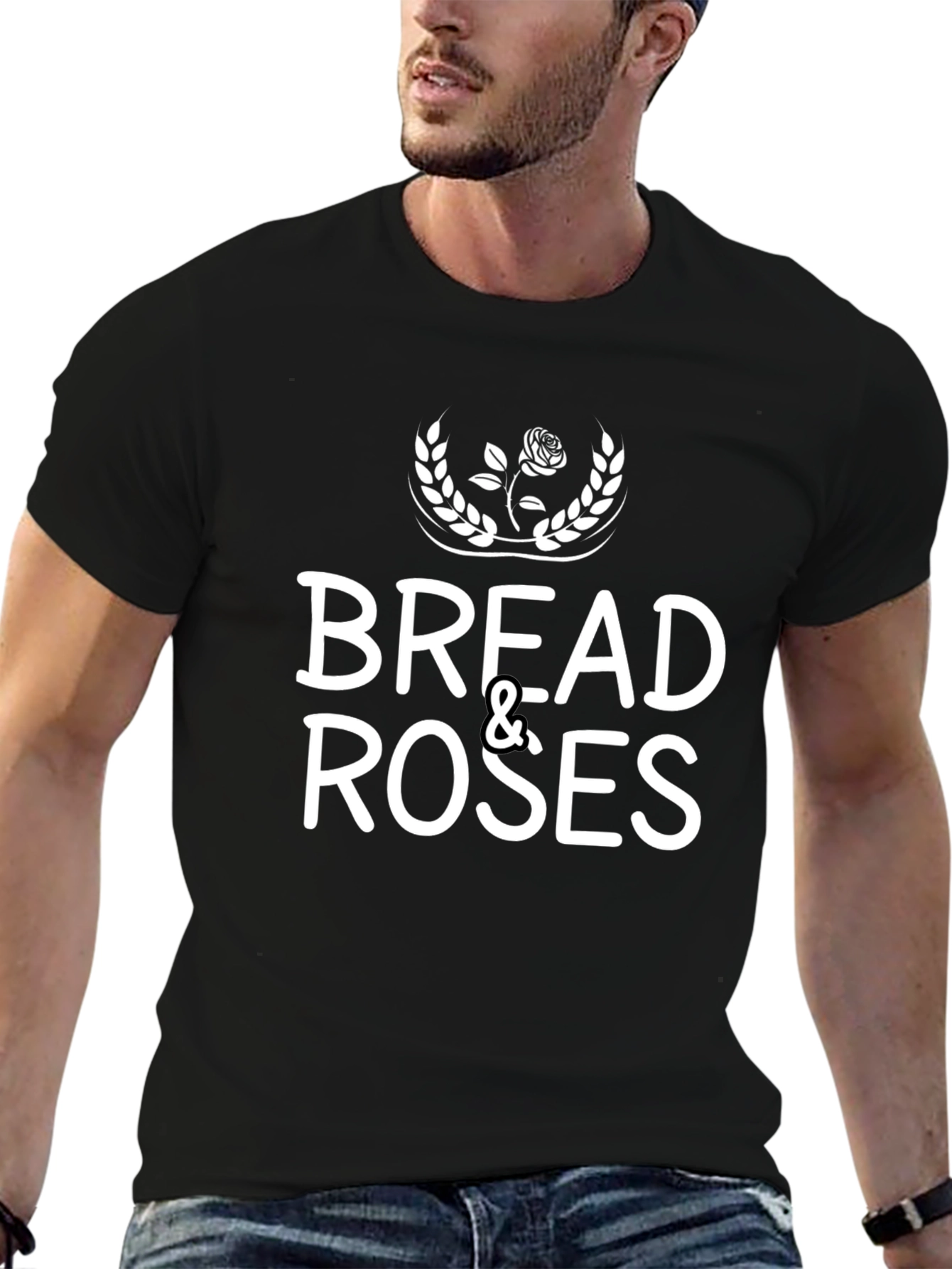 Bread & Roses Graphic Tee - Black