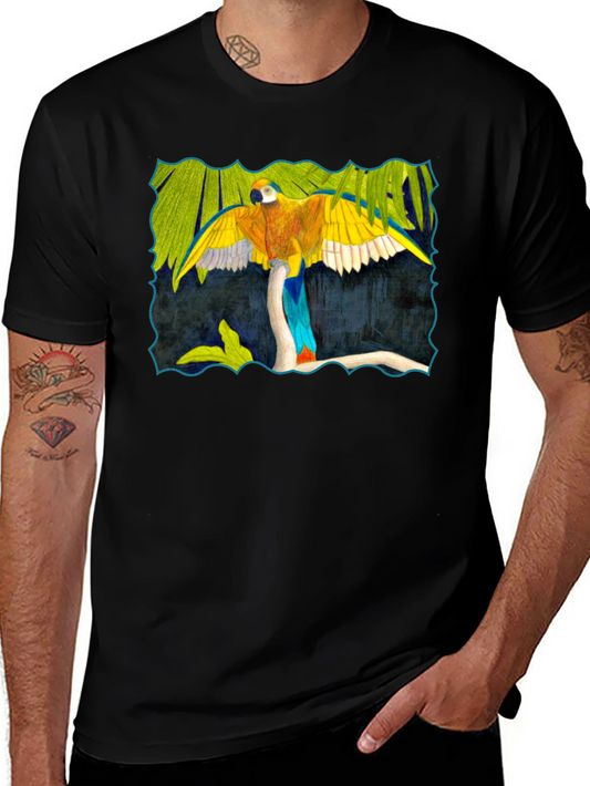 Parrot Graphic Black T-Shirt