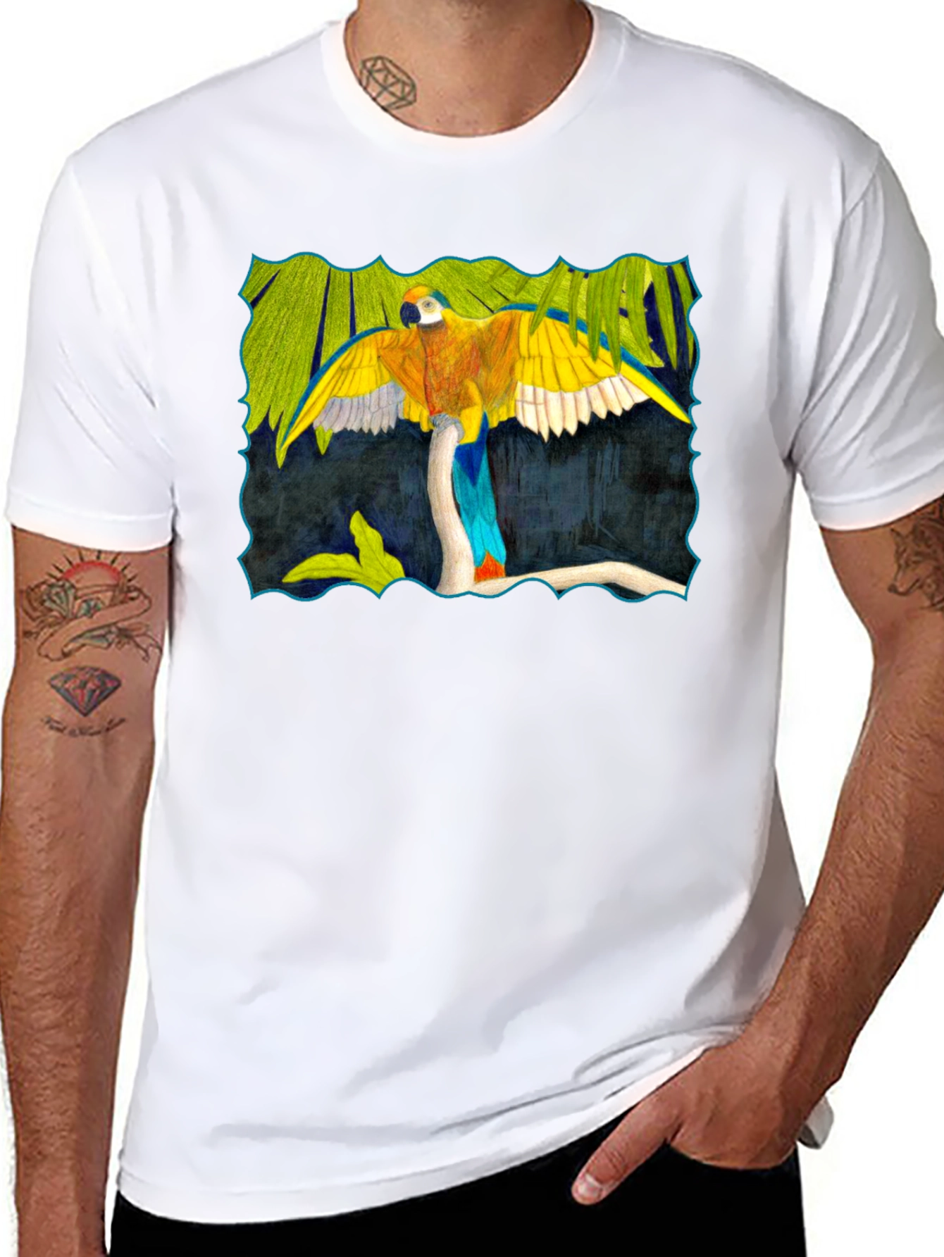 Parrot Graphic Black T-Shirt