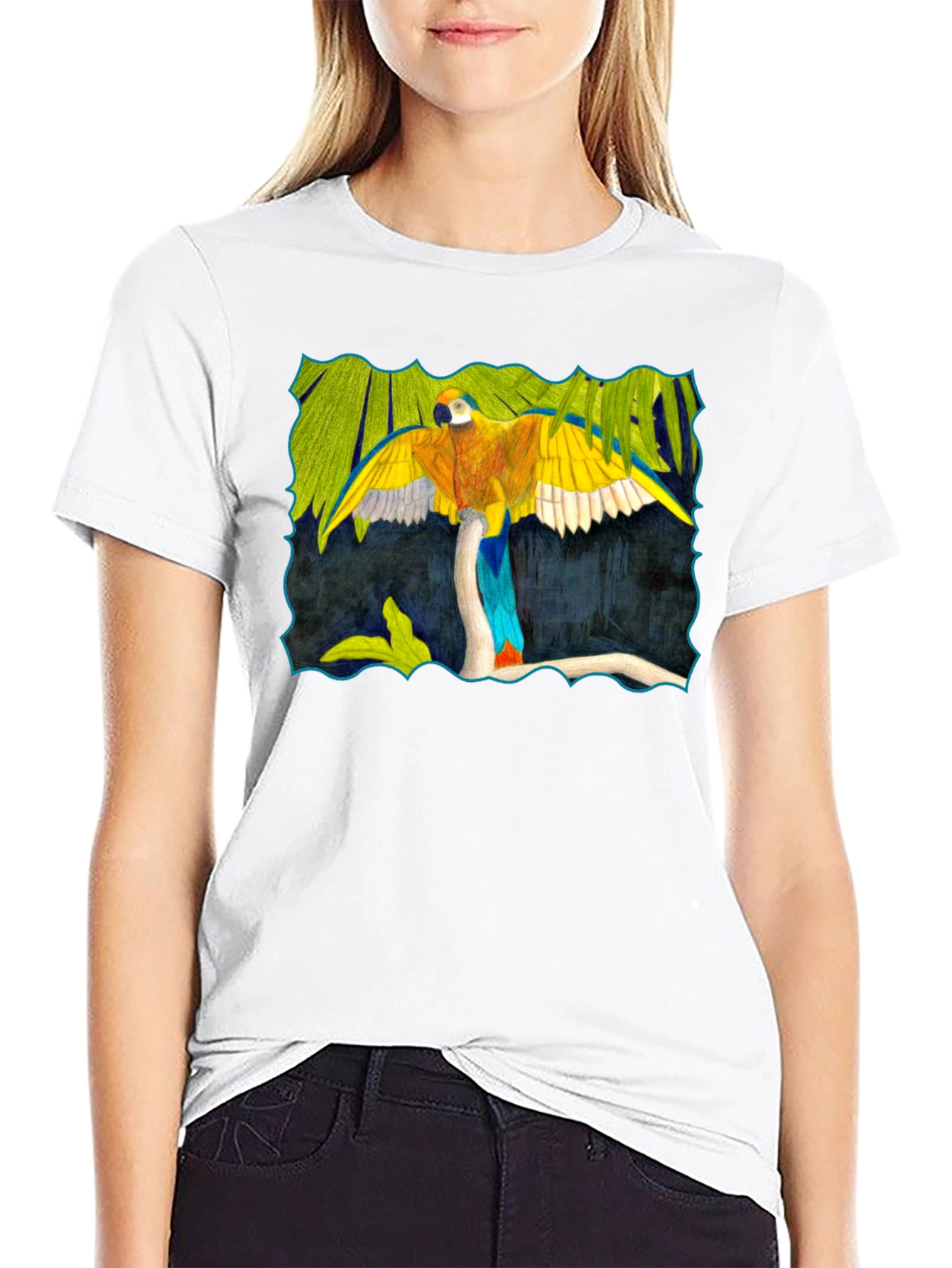Parrot Graphic Black T-Shirt