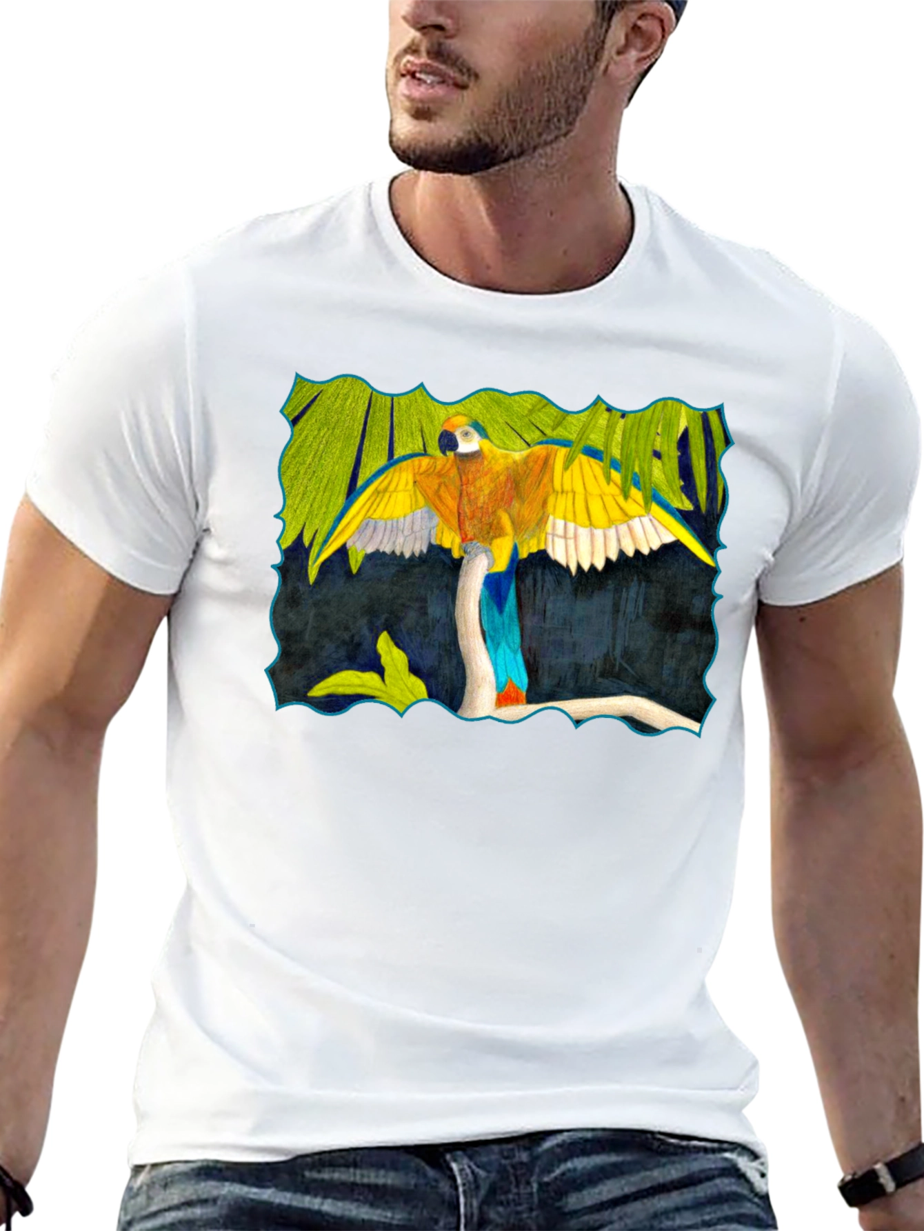 Parrot Graphic Black T-Shirt