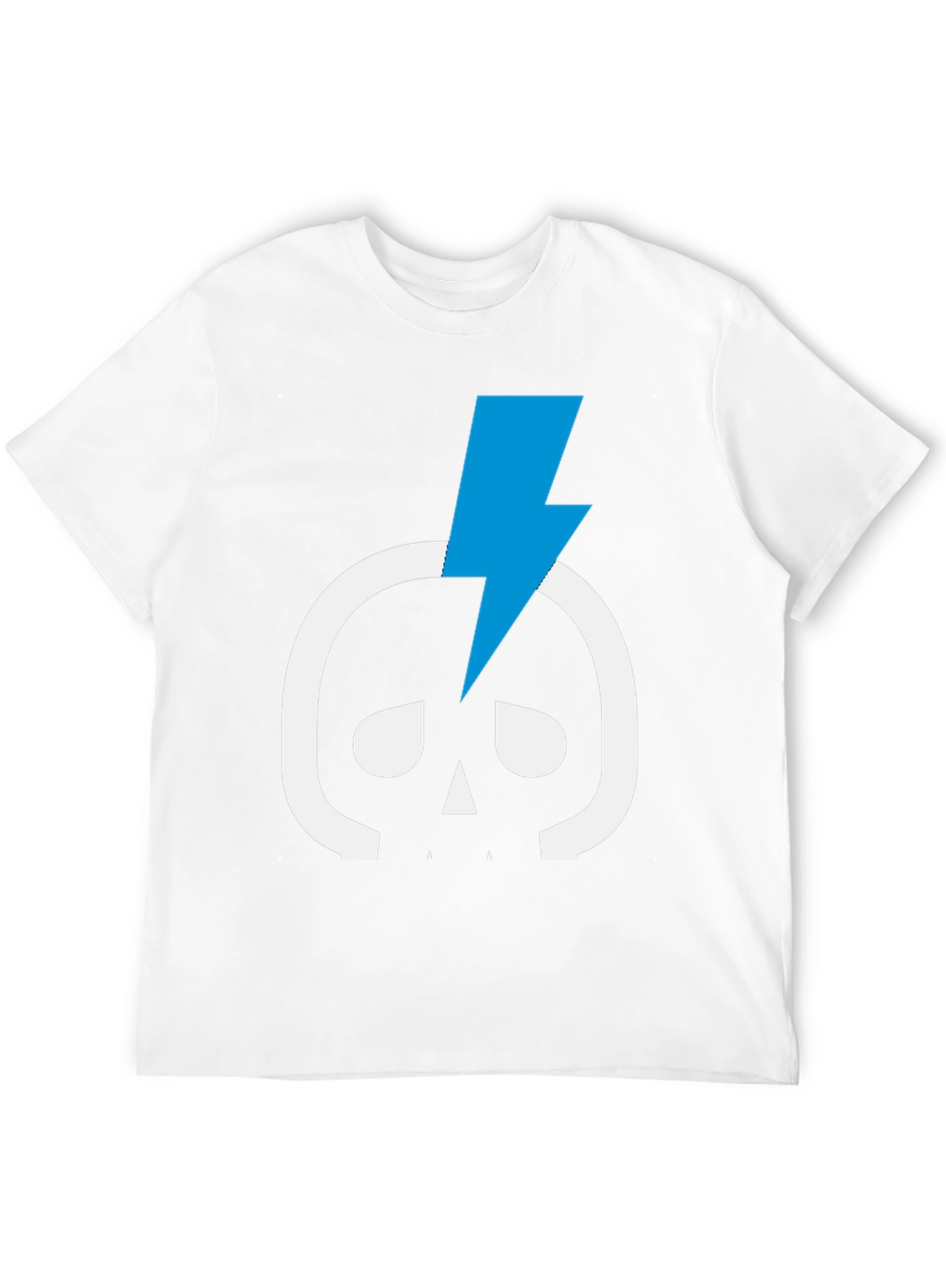 Skull & Lightning Bolt Graphic Tee - Black
