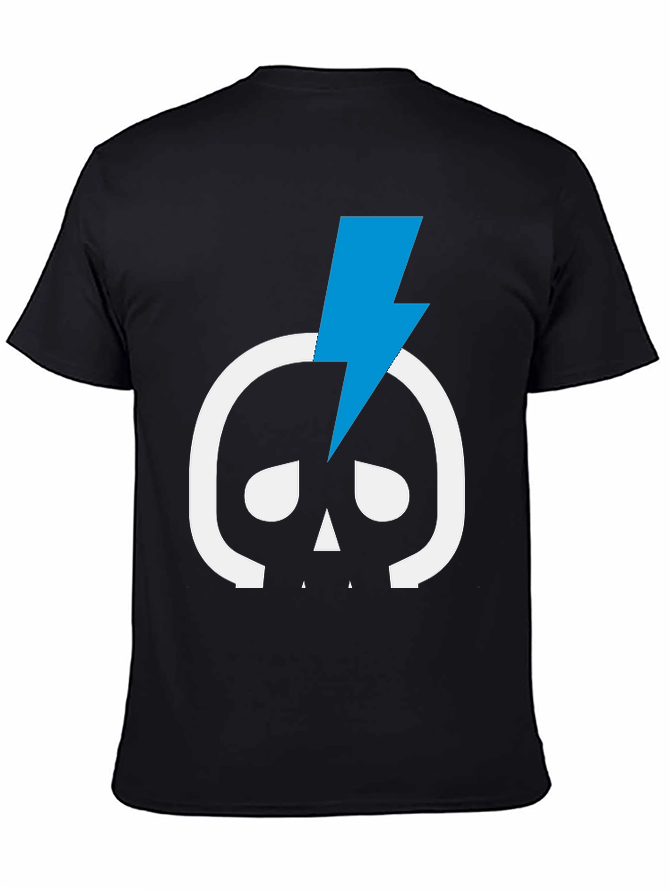 Skull & Lightning Bolt Graphic Tee - Black