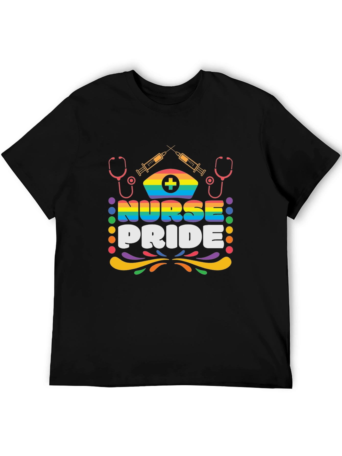 Nurse Pride Graphic T-Shirt LGBT Rainbow