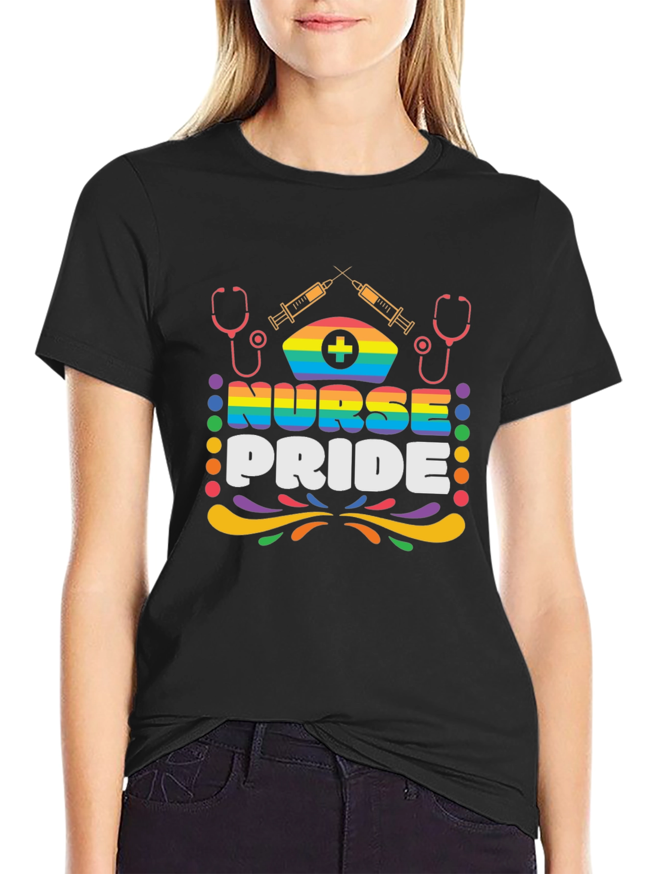 Nurse Pride Graphic T-Shirt LGBT Rainbow