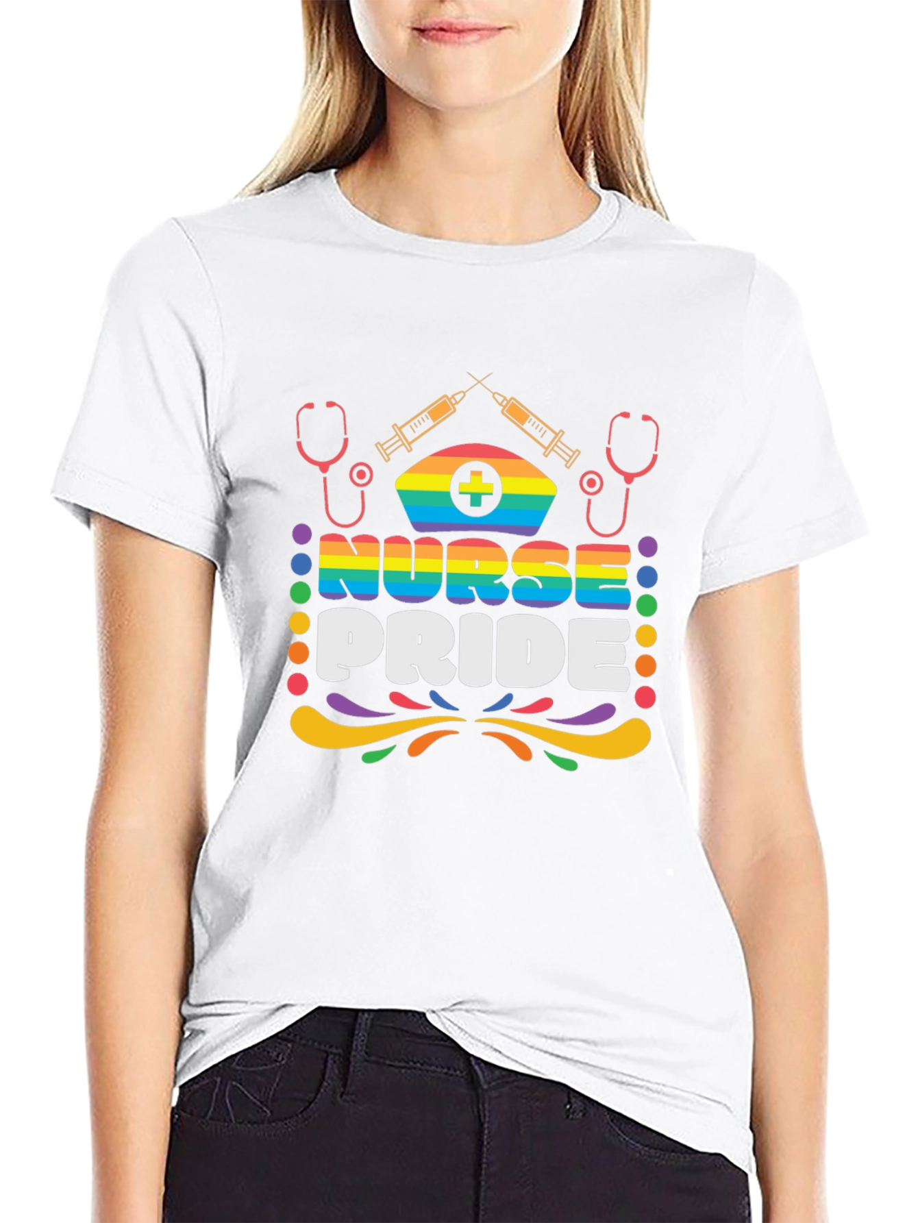 Nurse Pride Graphic T-Shirt LGBT Rainbow