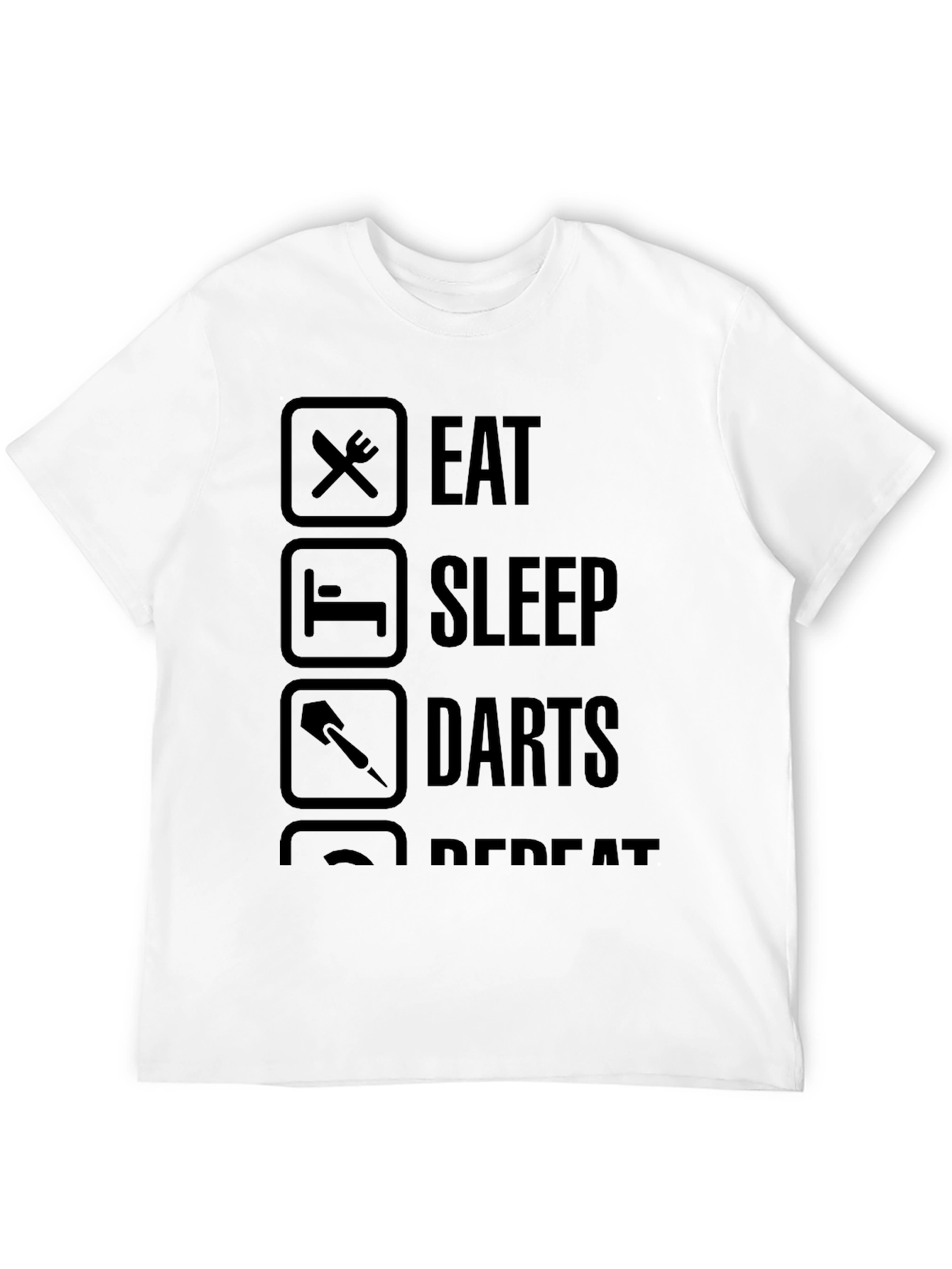 Eat Sleep Darts Repeat Black T-Shirt