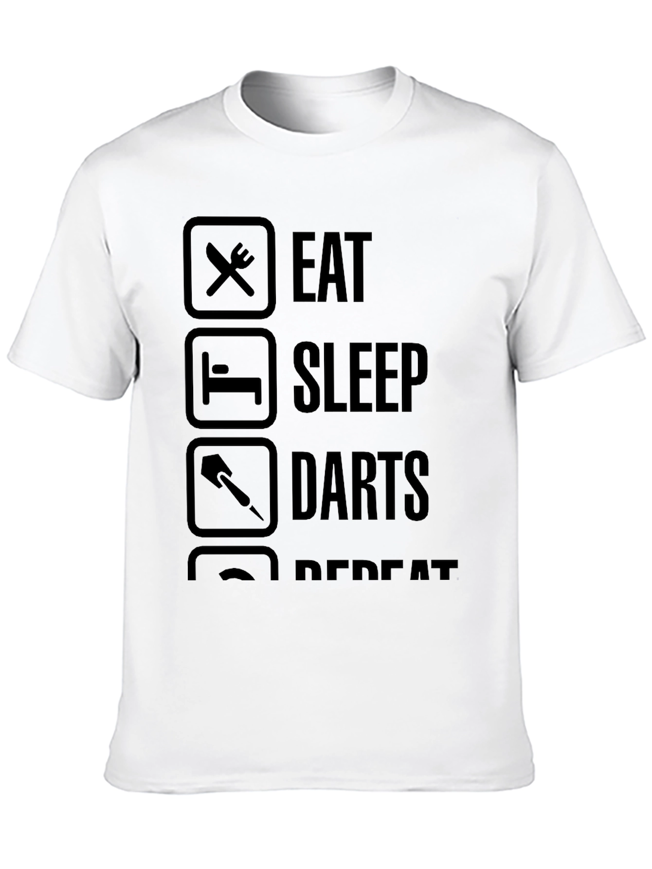 Eat Sleep Darts Repeat Black T-Shirt