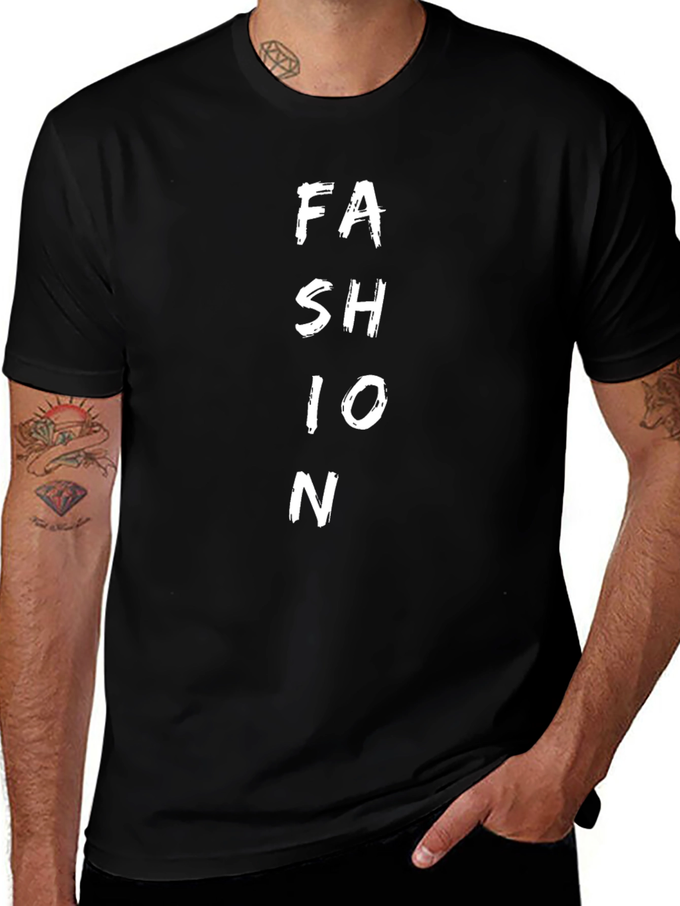 Fashion Graphic Print Black Tee