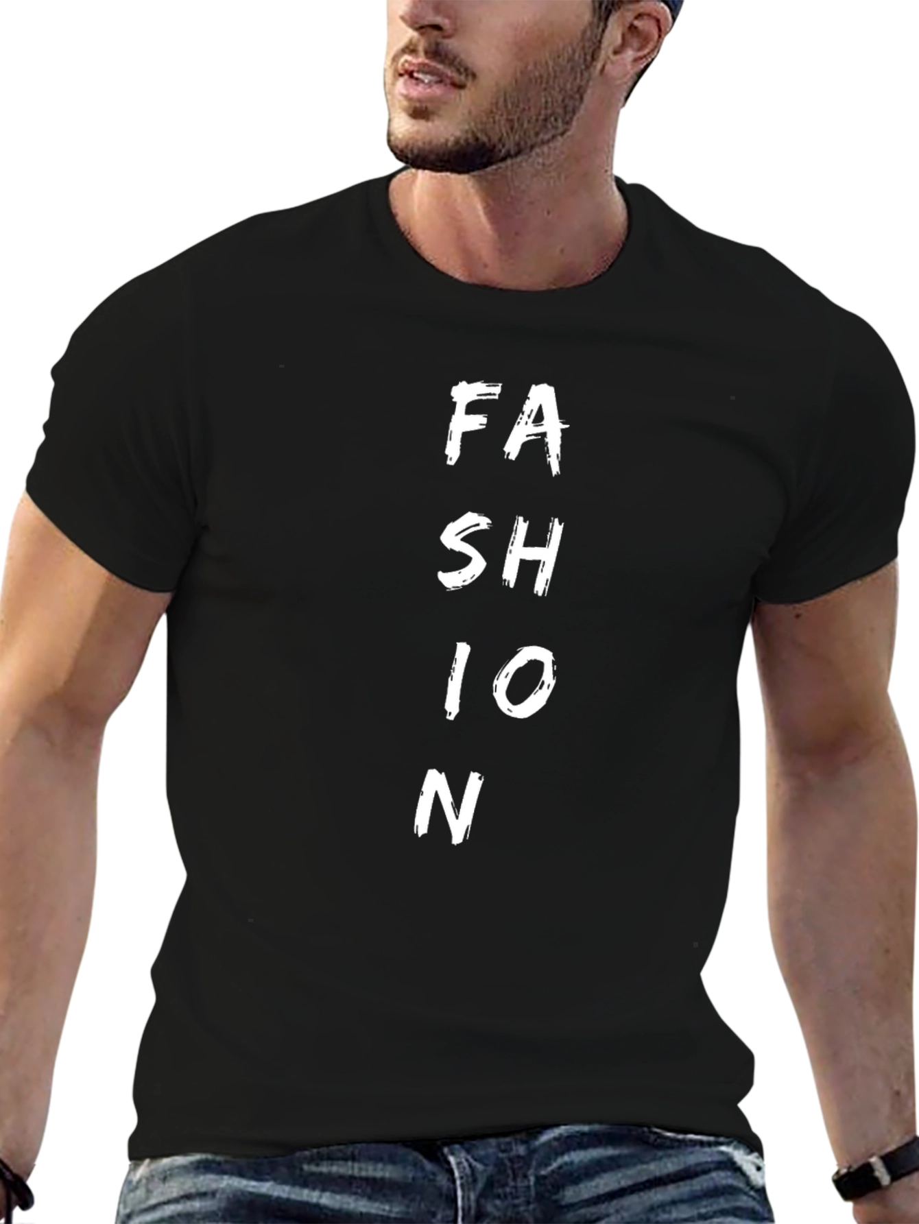 Fashion Graphic Print Black Tee