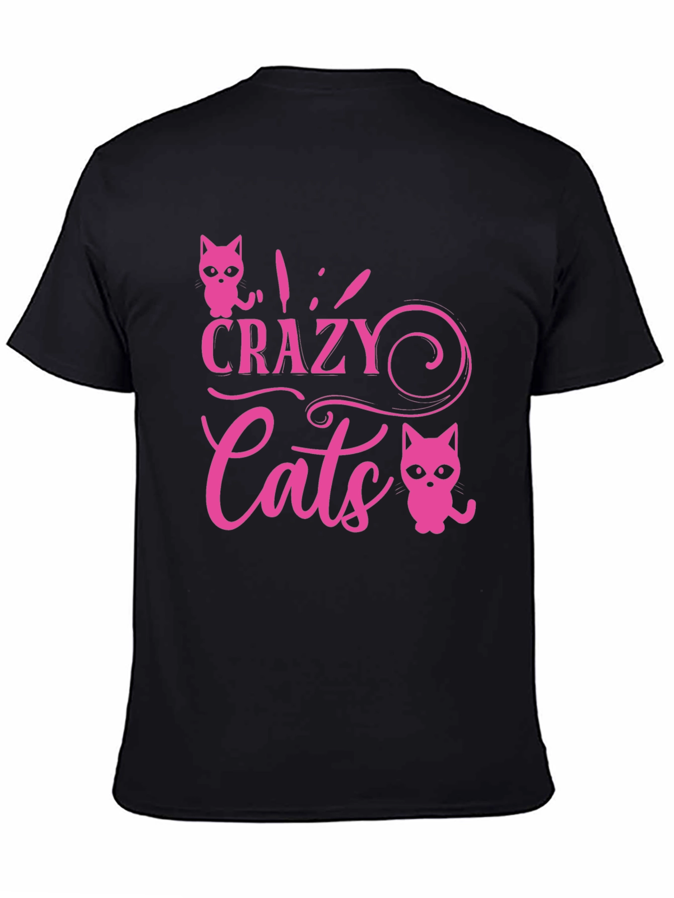 Crazy Cats Graphic Tee - Pink