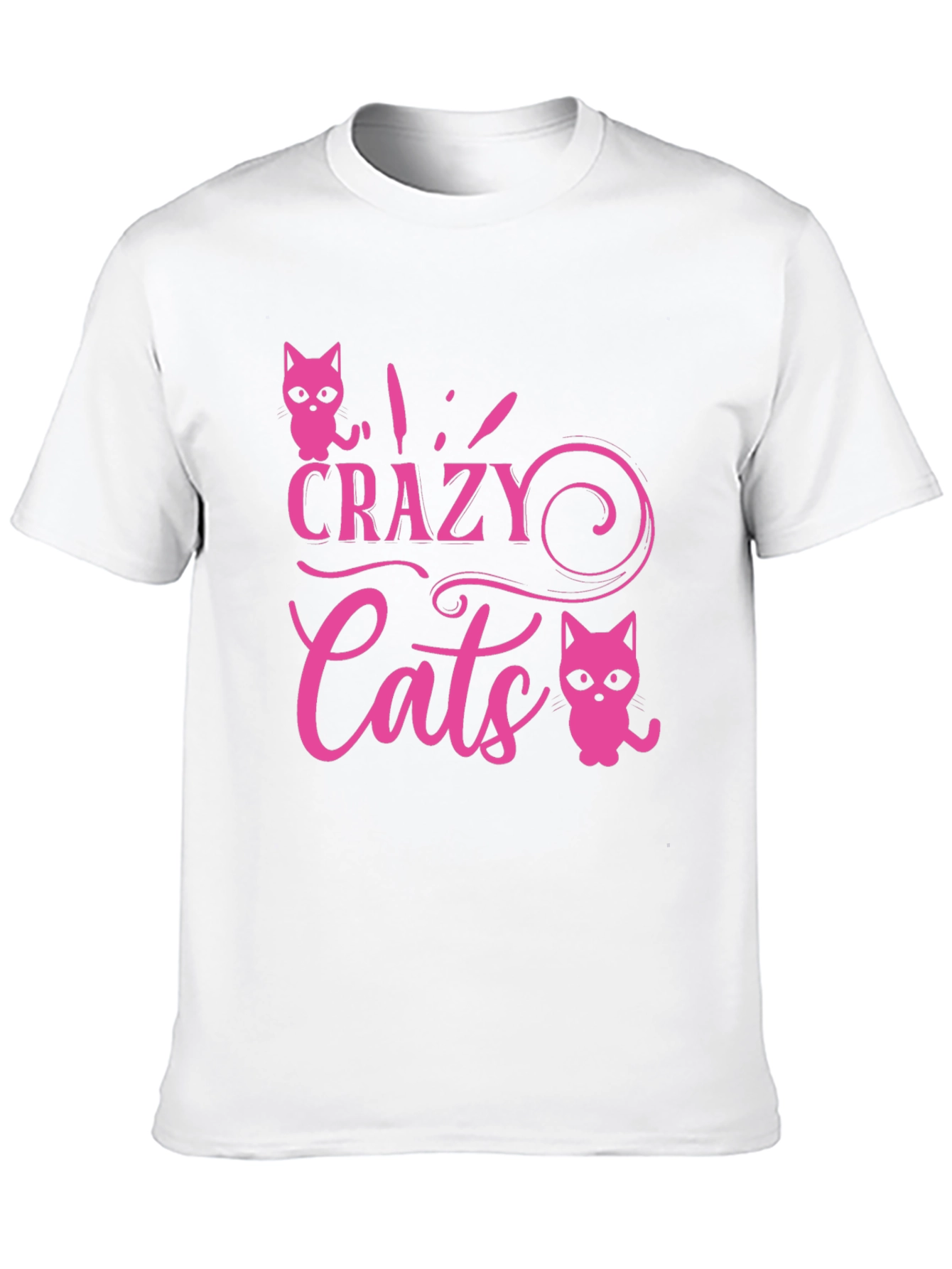 Crazy Cats Graphic Tee - Pink