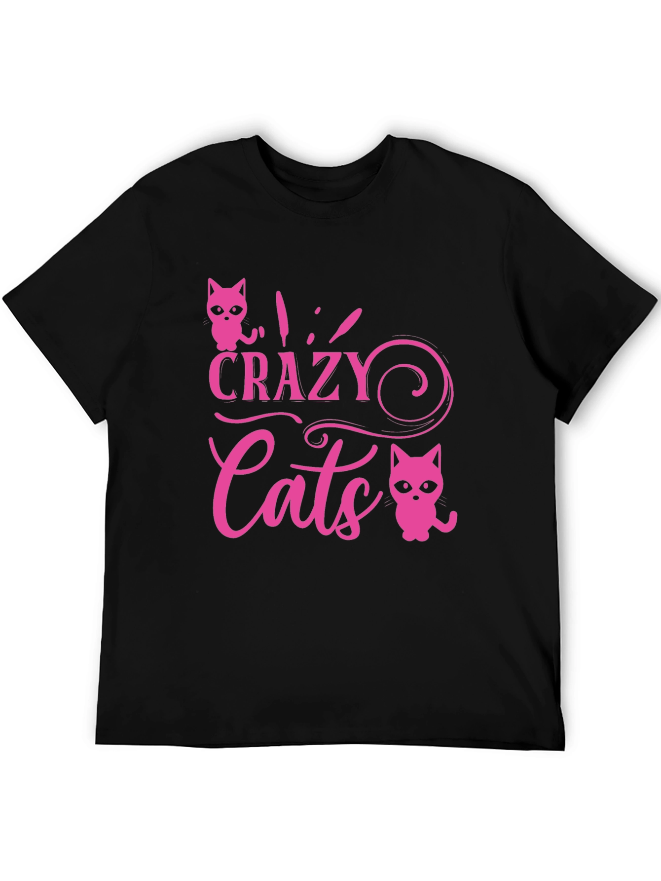 Crazy Cats Graphic Tee - Pink