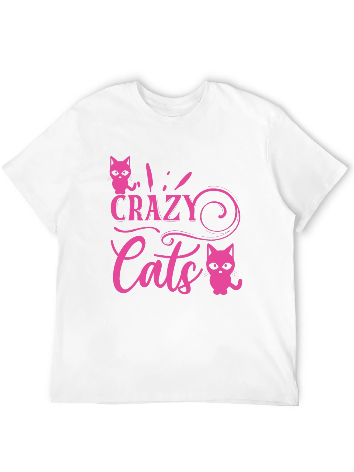 Crazy Cats Graphic Tee - Pink