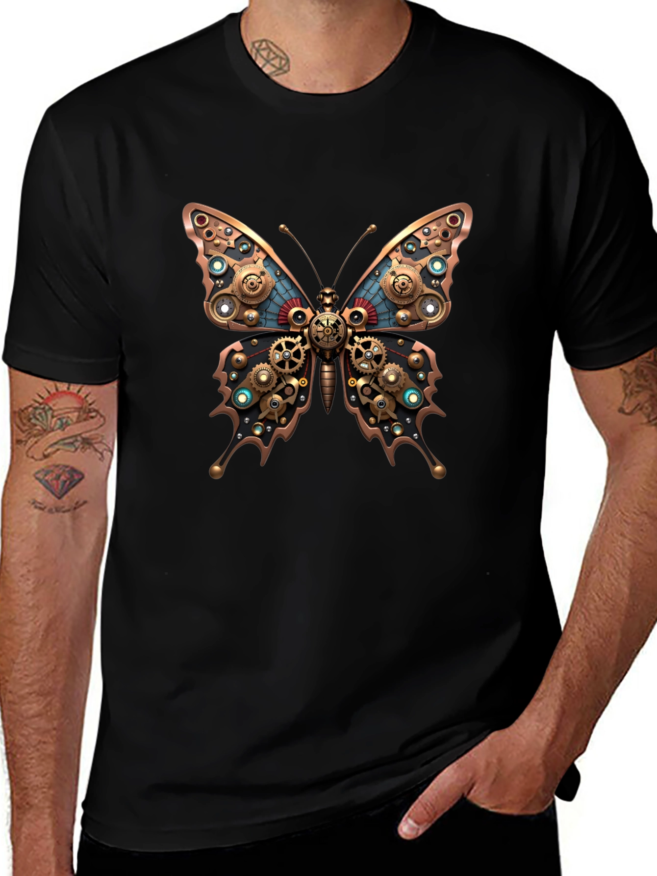 Steampunk Butterfly Graphic T-Shirt