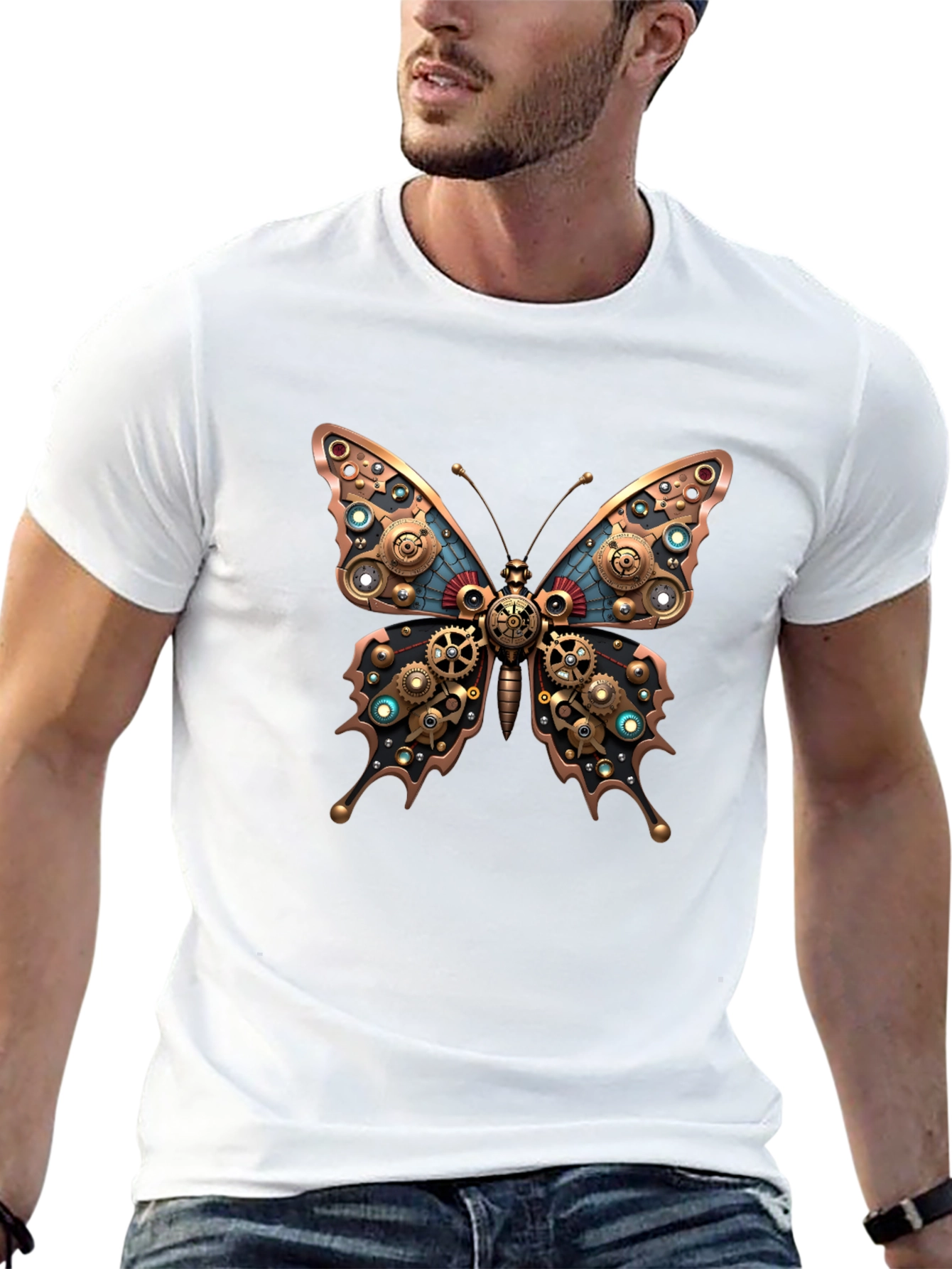 Steampunk Butterfly Graphic T-Shirt
