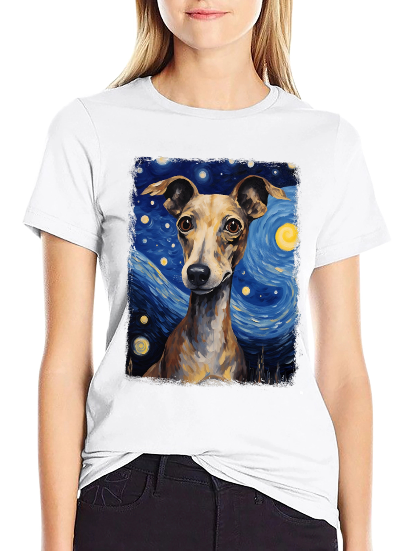 Starry Dog T-Shirt - Van Gogh Inspired Dog Tee