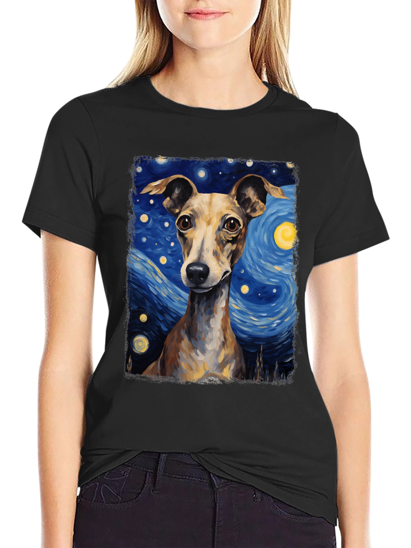 Starry Dog T-Shirt - Van Gogh Inspired Dog Tee