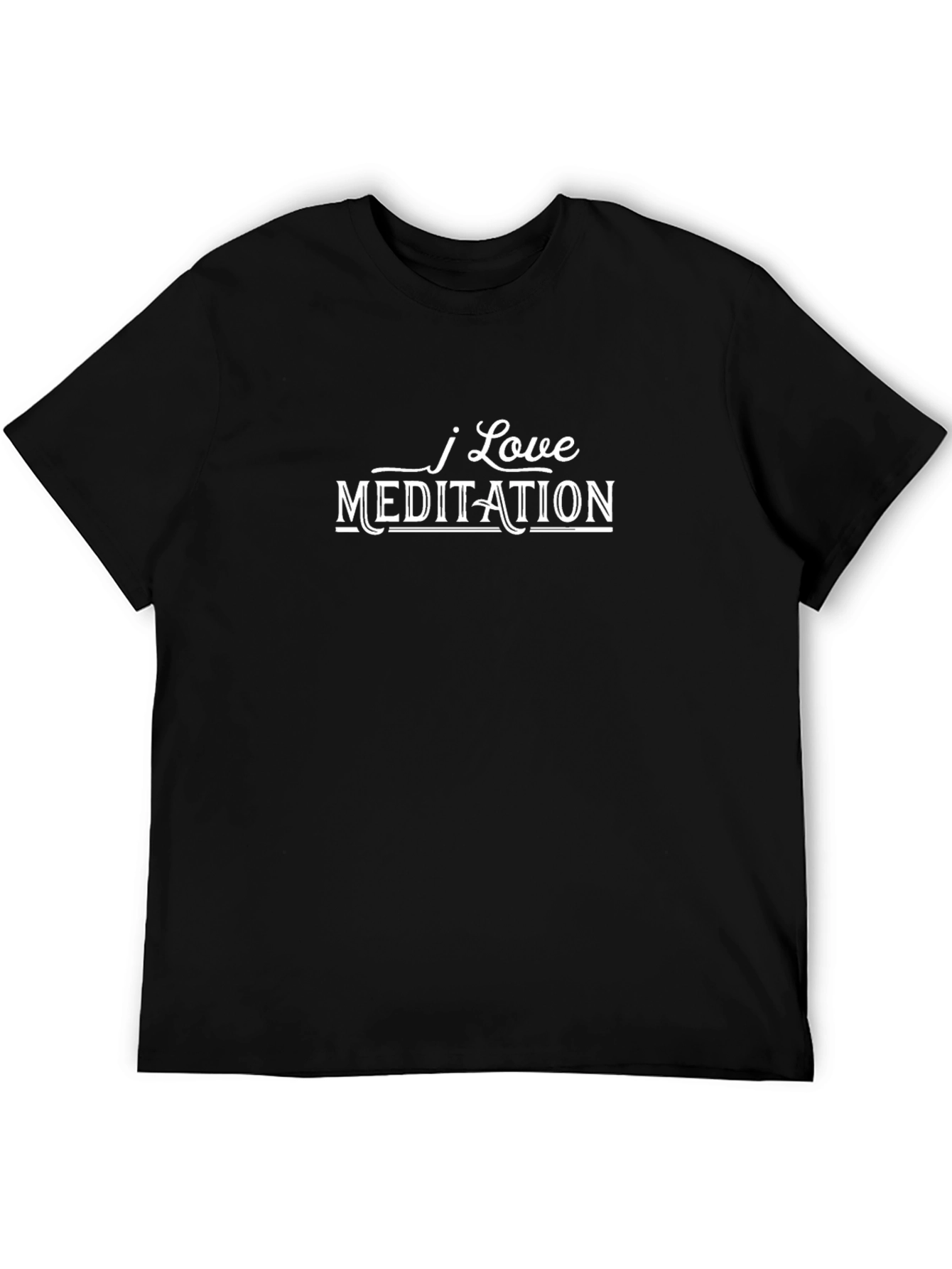 I Love Meditation T-Shirt - Black Crew Neck Tee