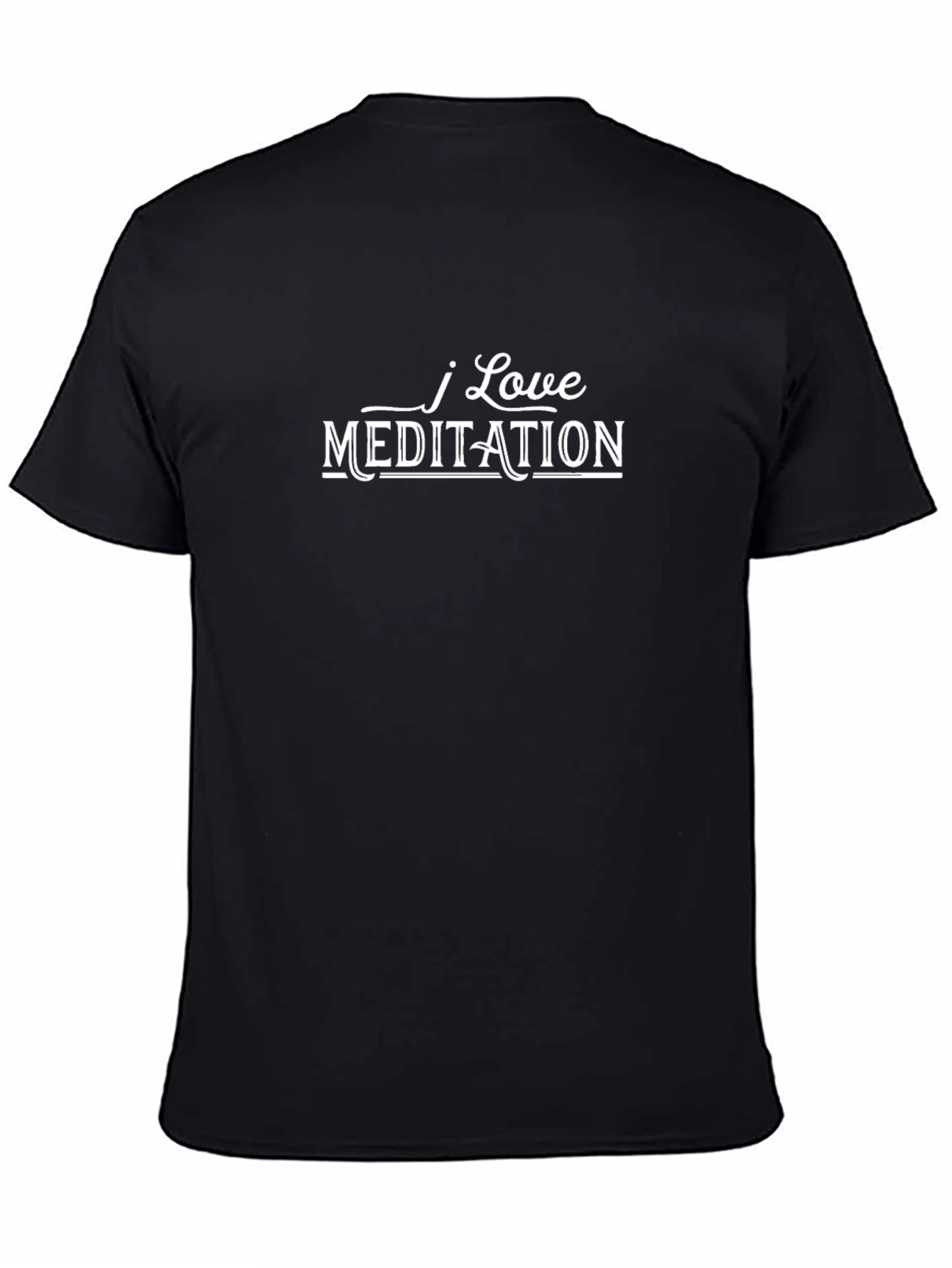 I Love Meditation T-Shirt - Black Crew Neck Tee