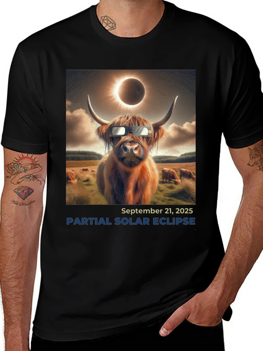 Cow Solar Eclipse 2025 T-Shirt
