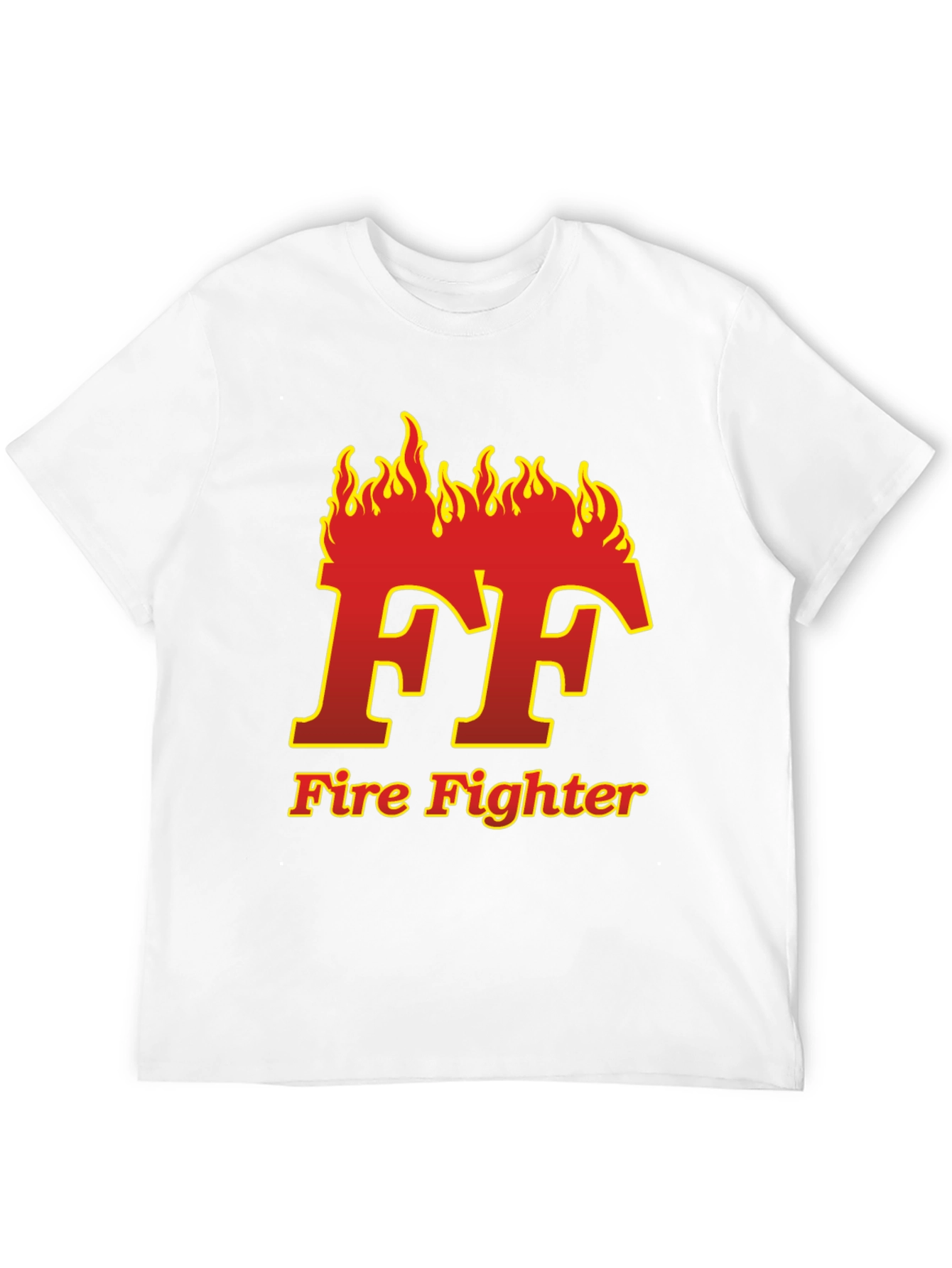 Firefighter Flame Logo Black T-Shirt